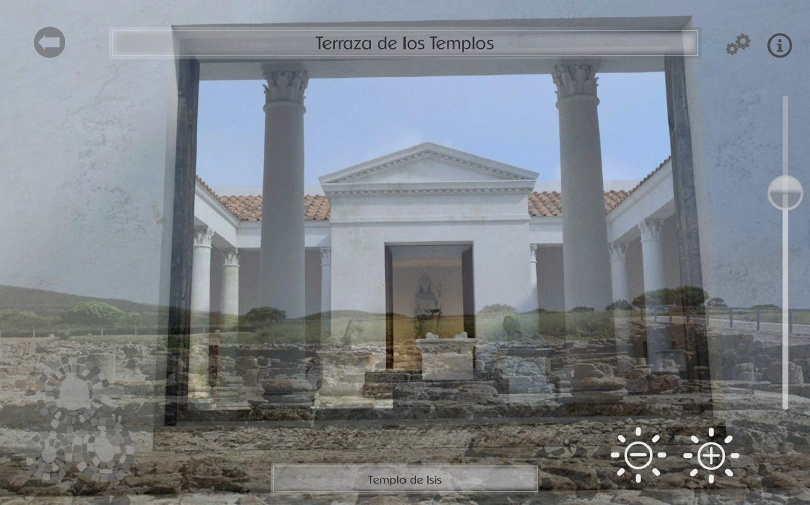 Así se ve la recreación virtual del Templo de Isis.
