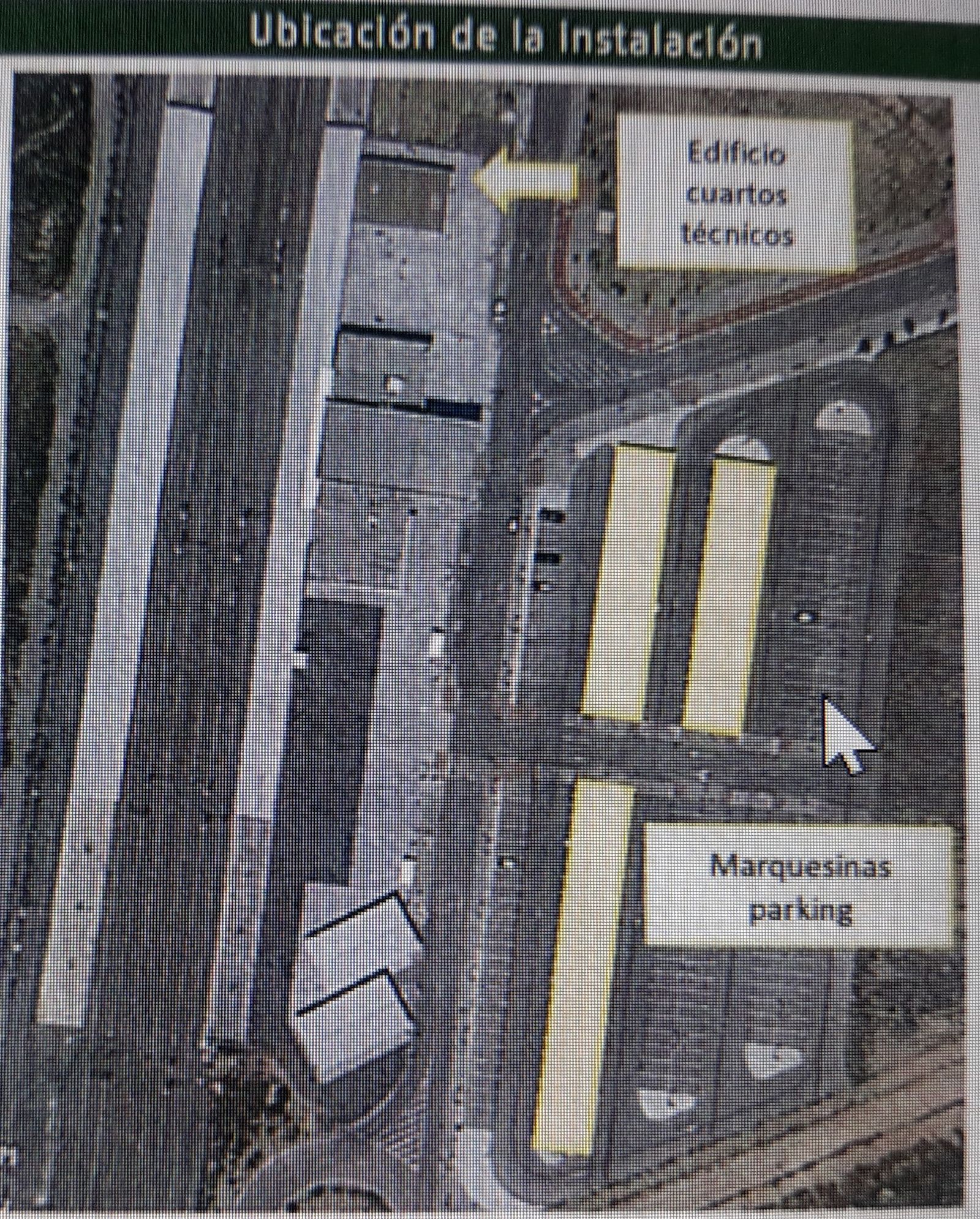Detalle de dónde irá la instalación fotovoltaica en la estación de Lebrija.