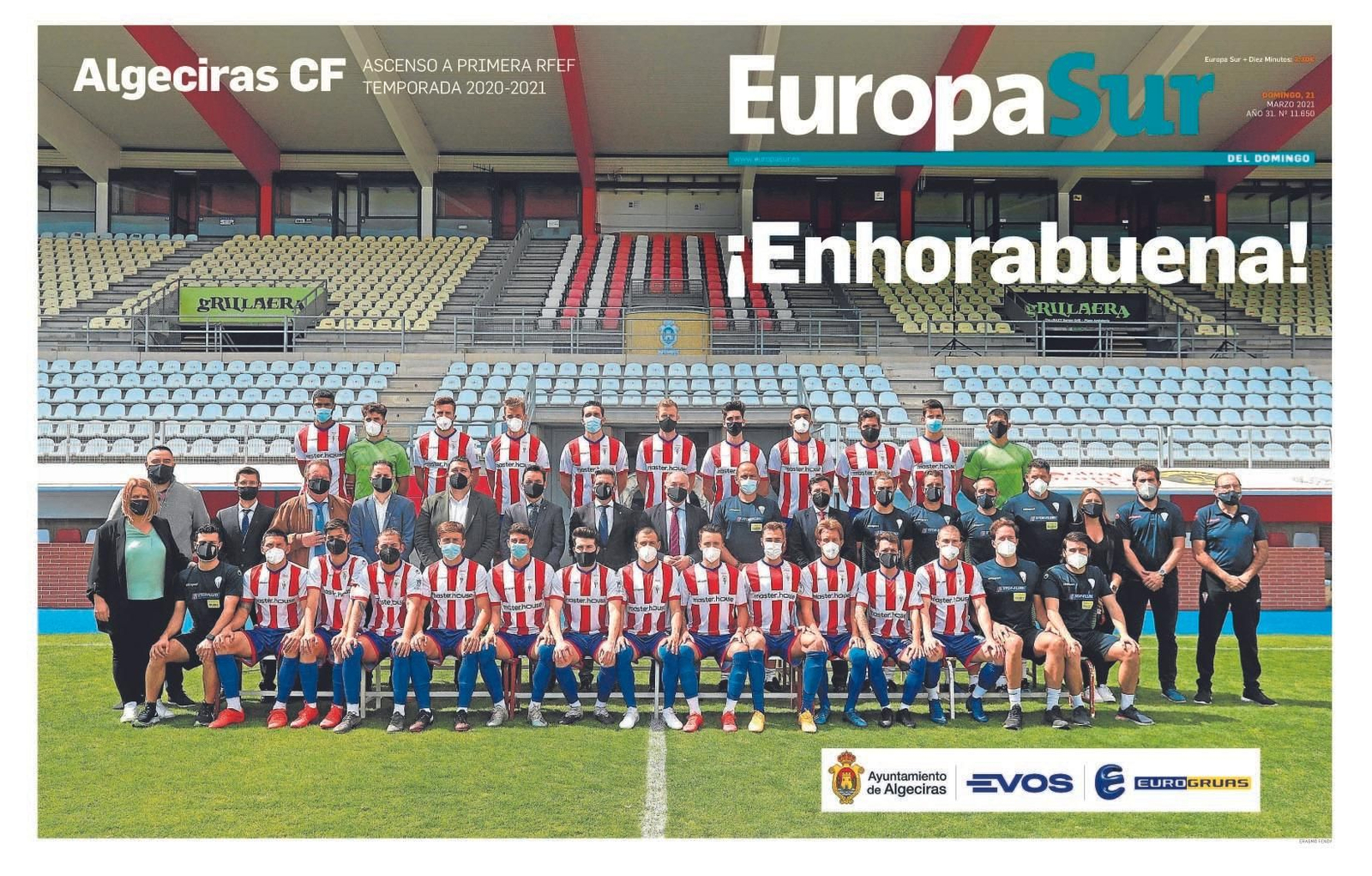 La portada de 'Europa Sur' de este domingo.