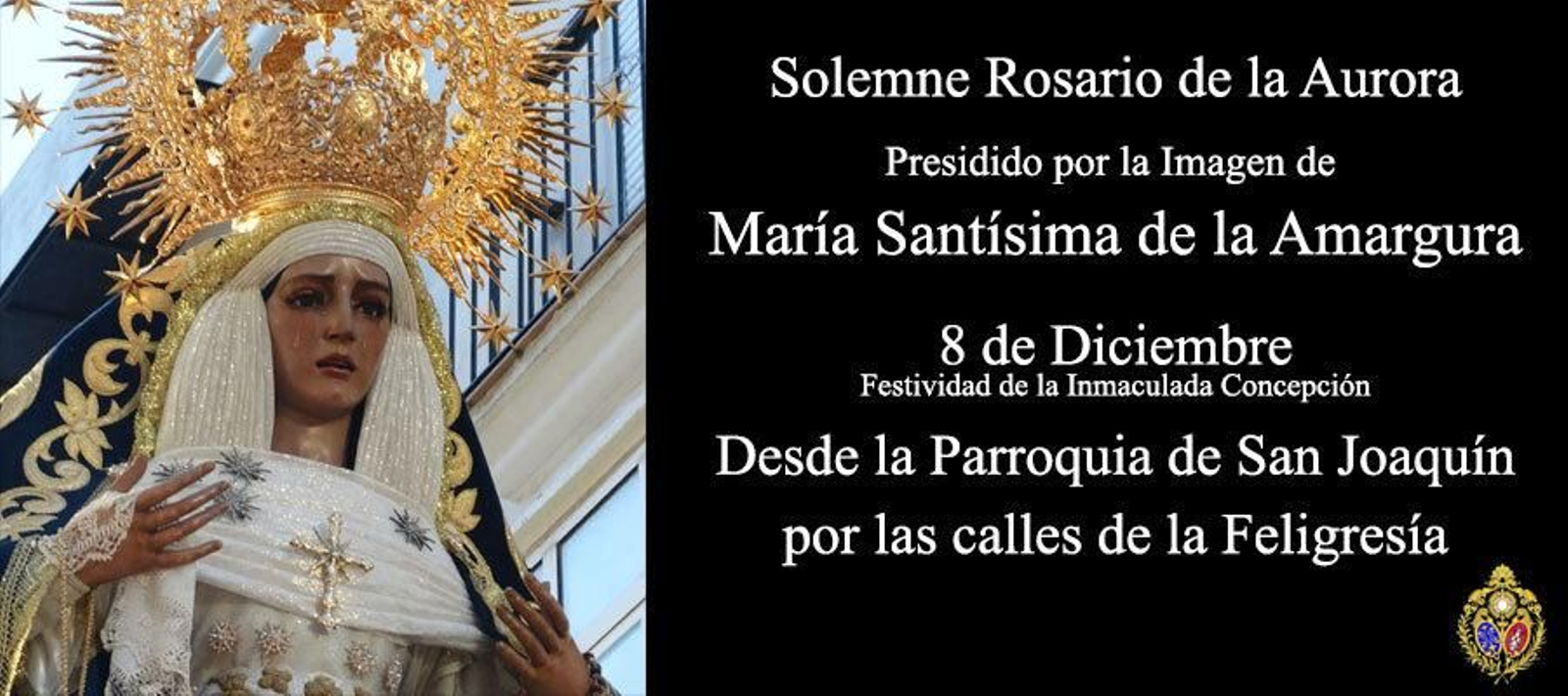 Una imagen del anuncio por parte de la hermandad del Rosario de la Aurora.