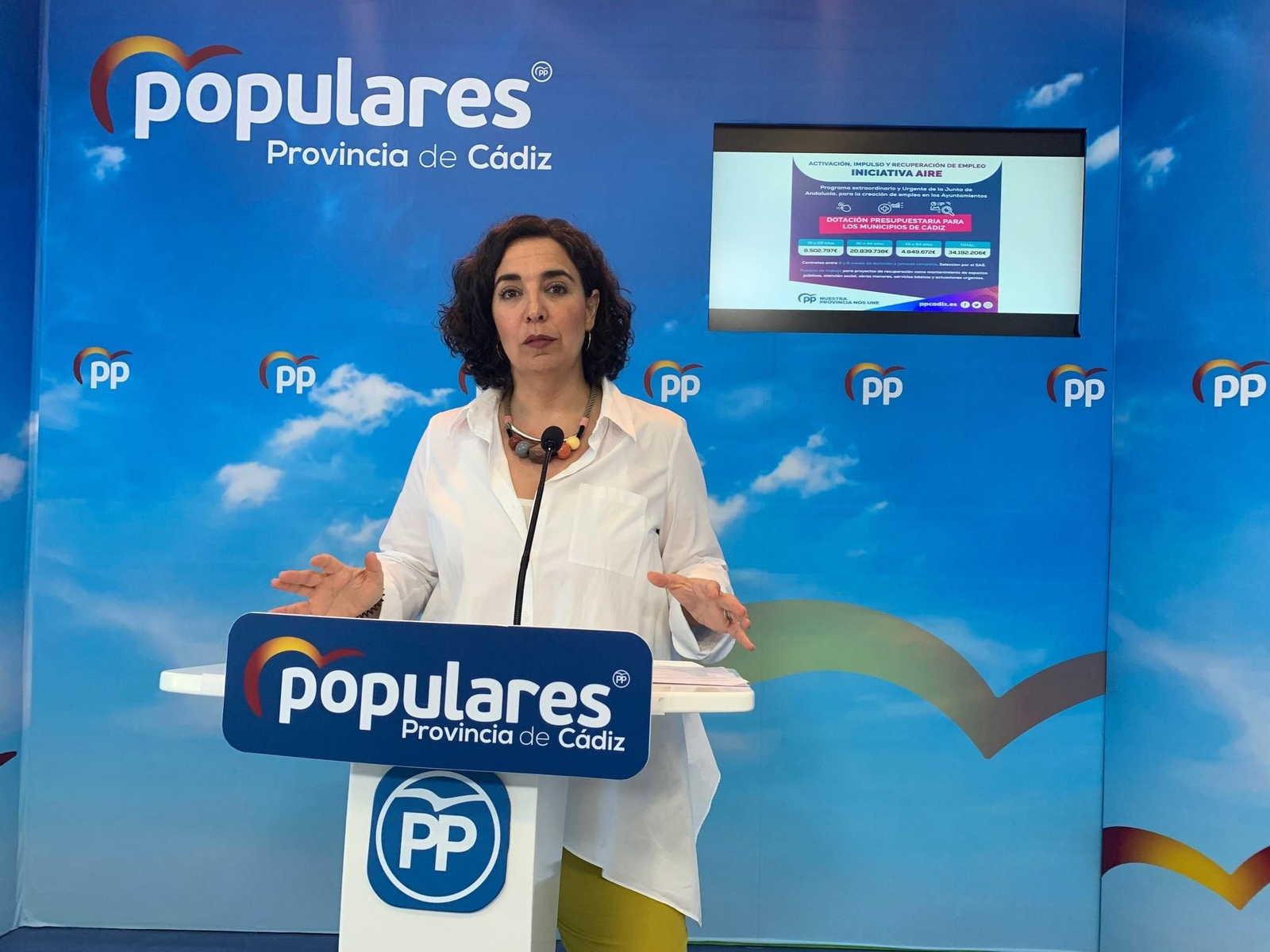 Carmen Sánchez, portavoz provincial del PP, el jueves en rueda de prensa.