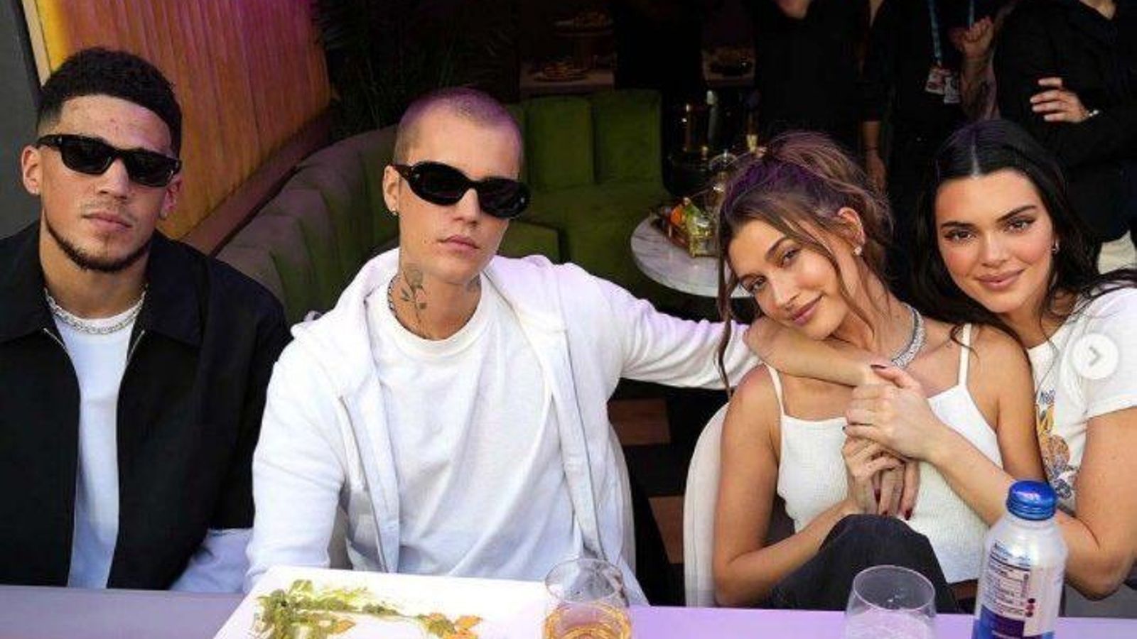 Bieber con su esposa, y Kendal Jenner con su novio.