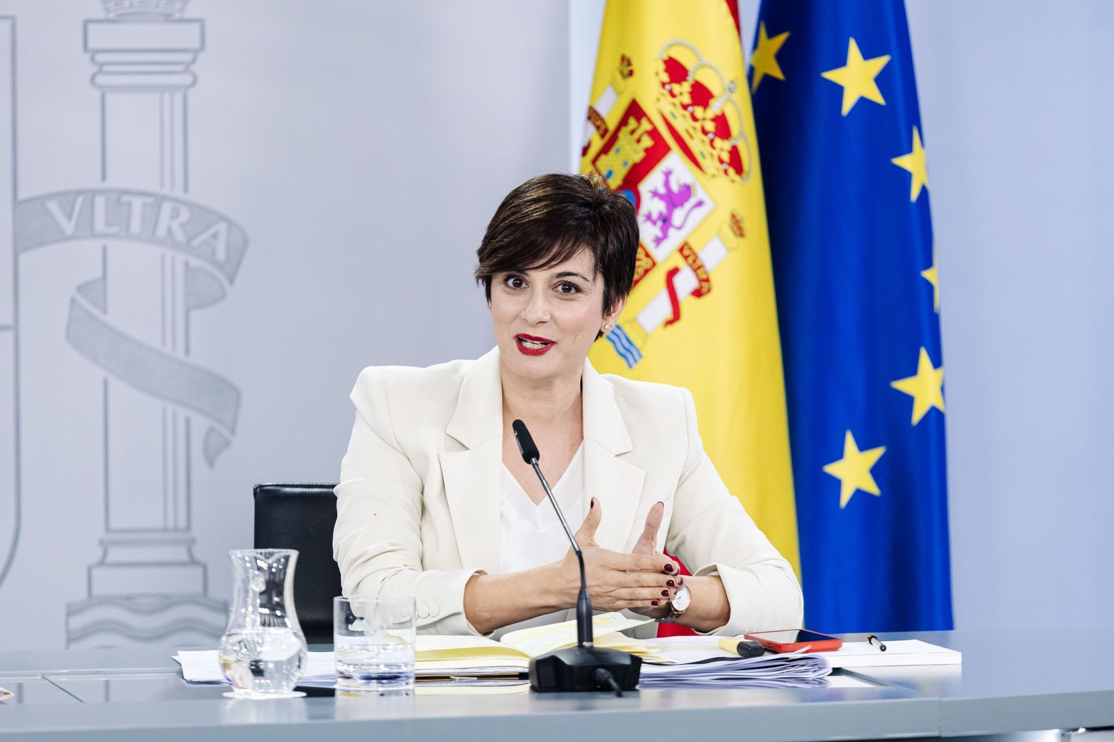 La ministra de Vivienda, Isabel Rodríguez, en la rueda de prensa del Consejo de Ministros de este martes.