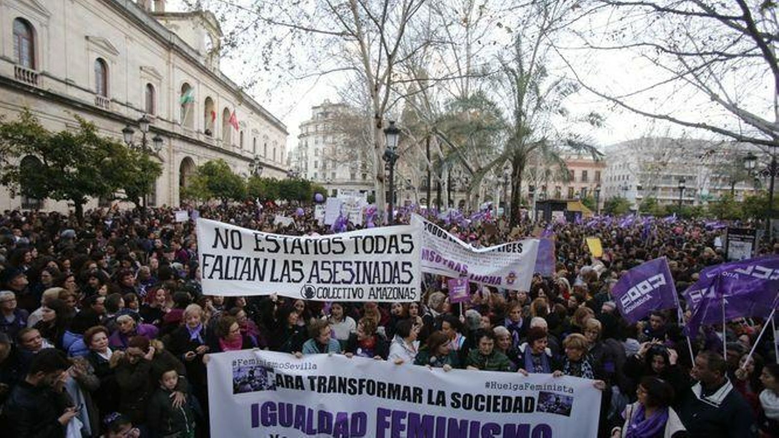 Manifestación del 8 de Marzo de 2018 en la Plaza Nueva. Manifestación del 8 de Marzo de 2018 en la Plaza Nueva.