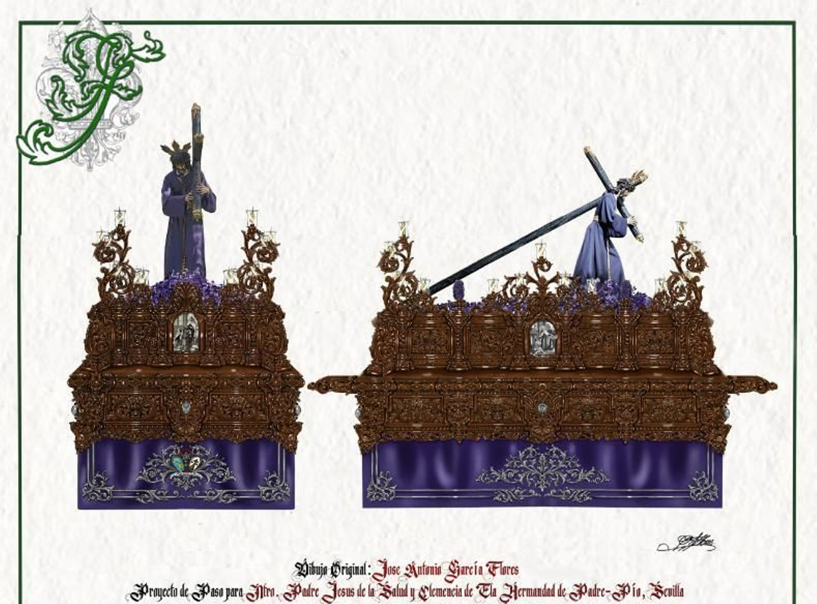 Boceto del futuro paso del nazareno de Padre Pío