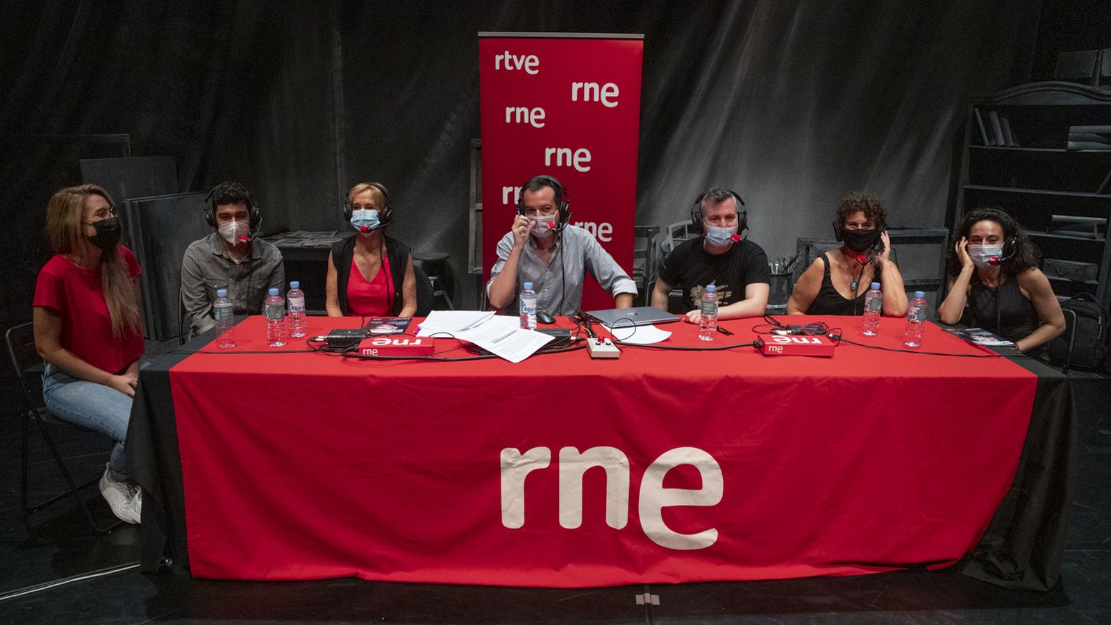 Grabación del programa La Sala, de RNE, este martes en el Teatro de Bellas Artes.