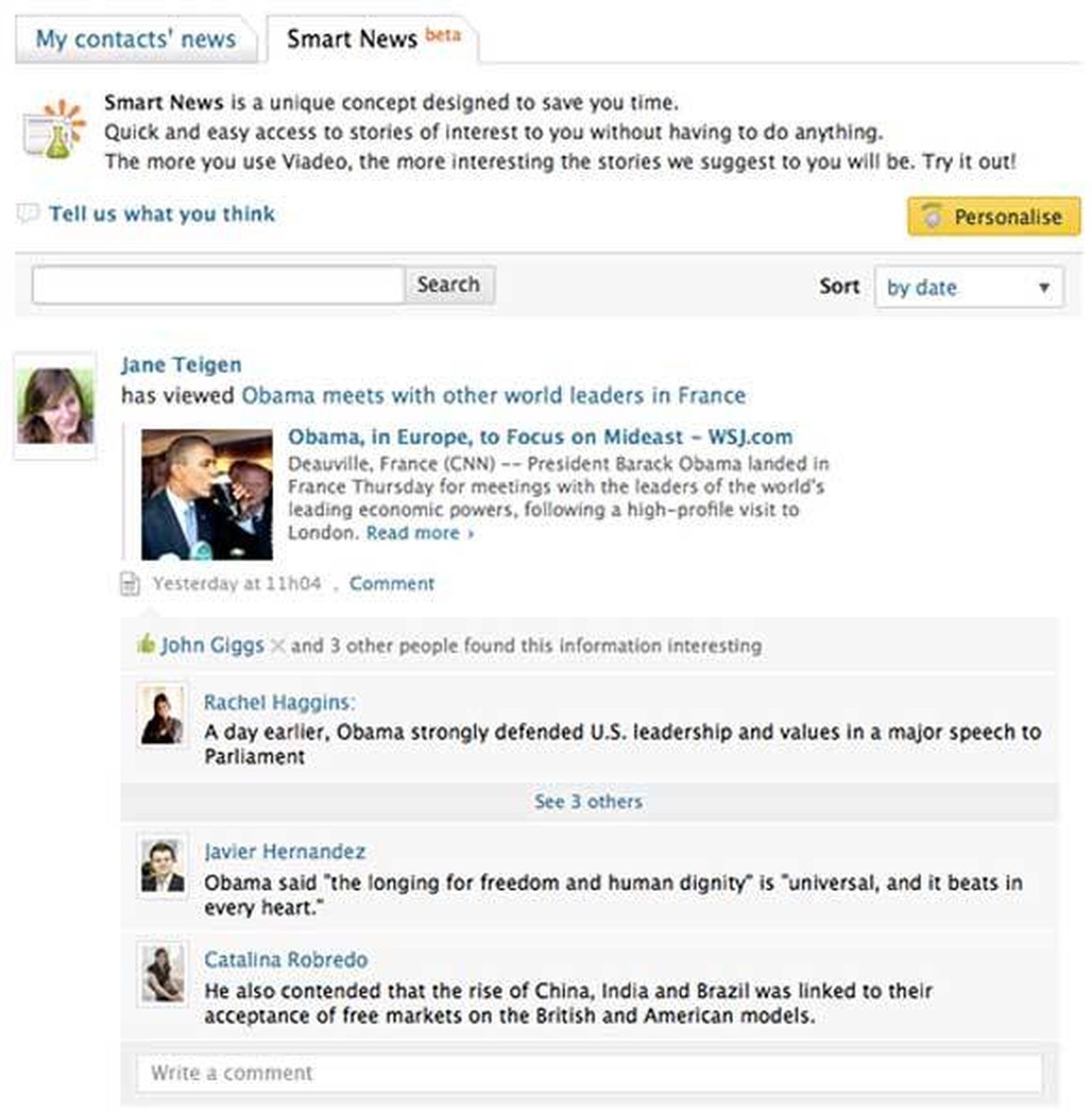 Viadeo lanza un servicio de noticias personalizadas en su red social profesional