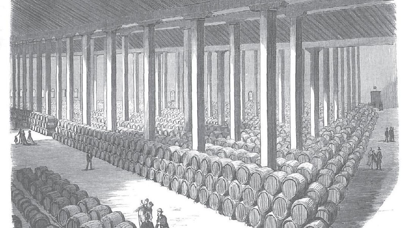 Vista de las bodegas de González Byass, 1865.