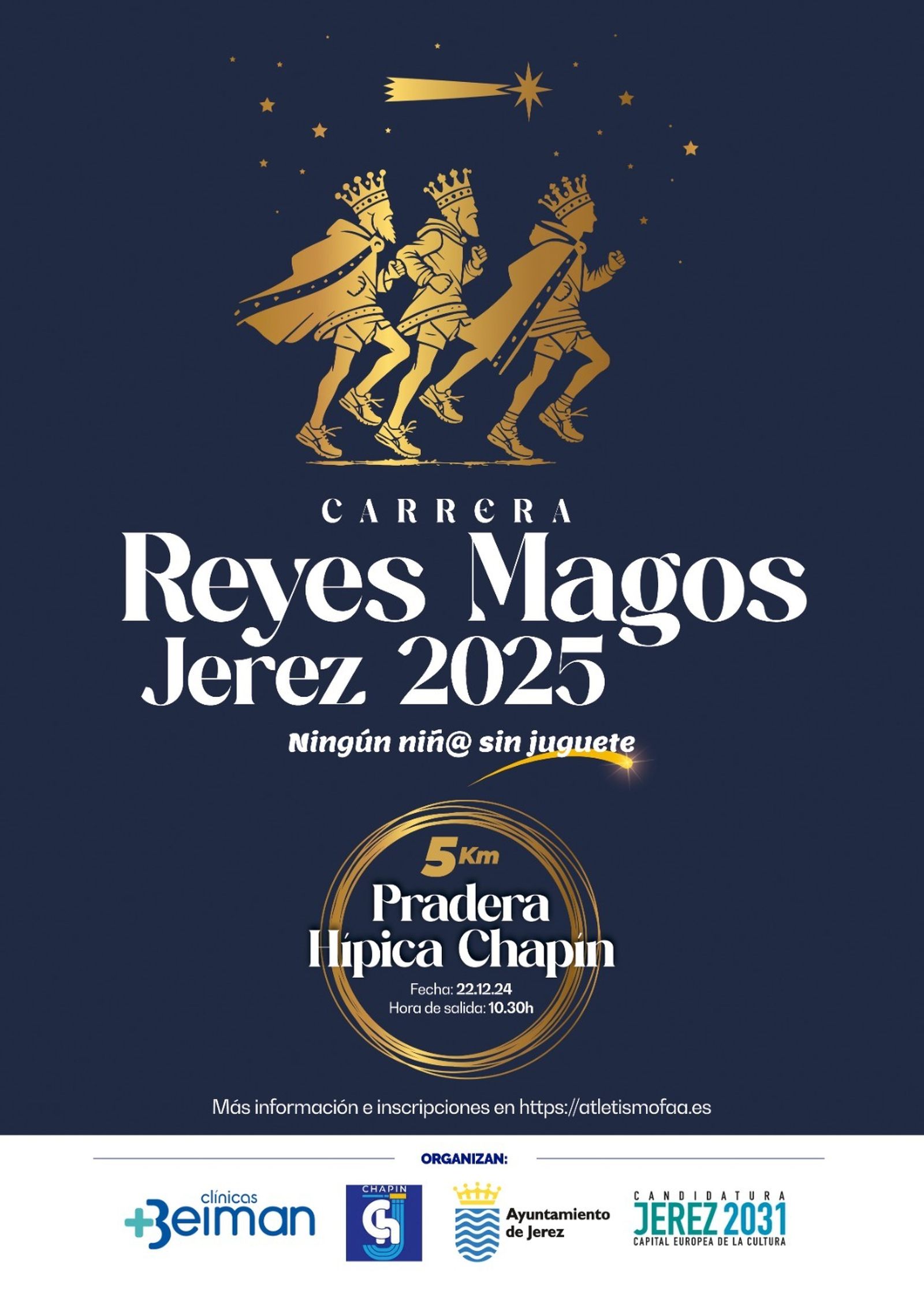 Cartel de la Carrera Solidaria de los Reyes Magos de Jerez de 2024