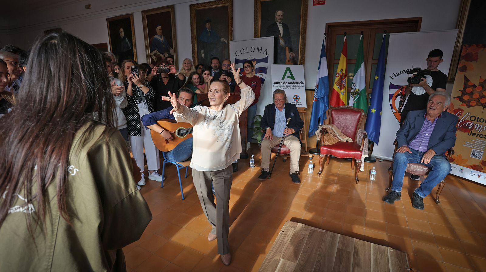 El Gómez, El Carbonero y Angelita Gómez en el taller generacional Flamen Coloma