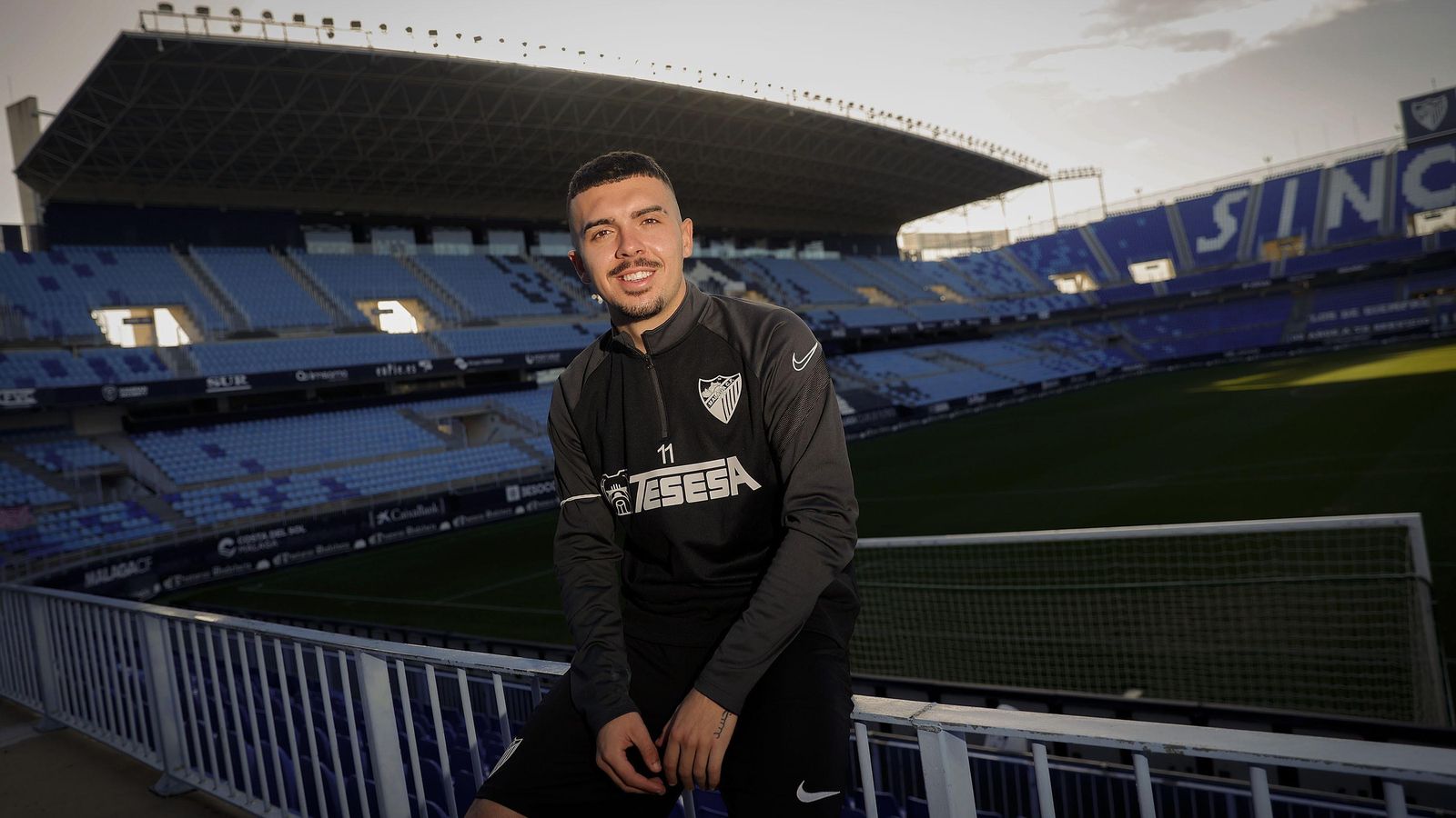 Joaquín Muñoz, jugador del Málaga CF, en La Rosaleda