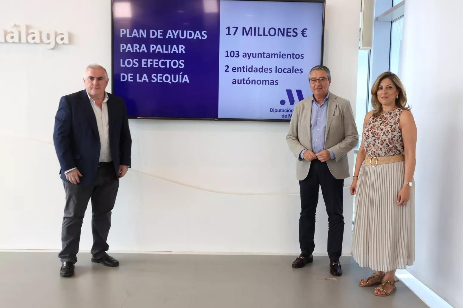Un instante de la presentación del plan de ayudas contra la sequía de la Diputación de Málaga.