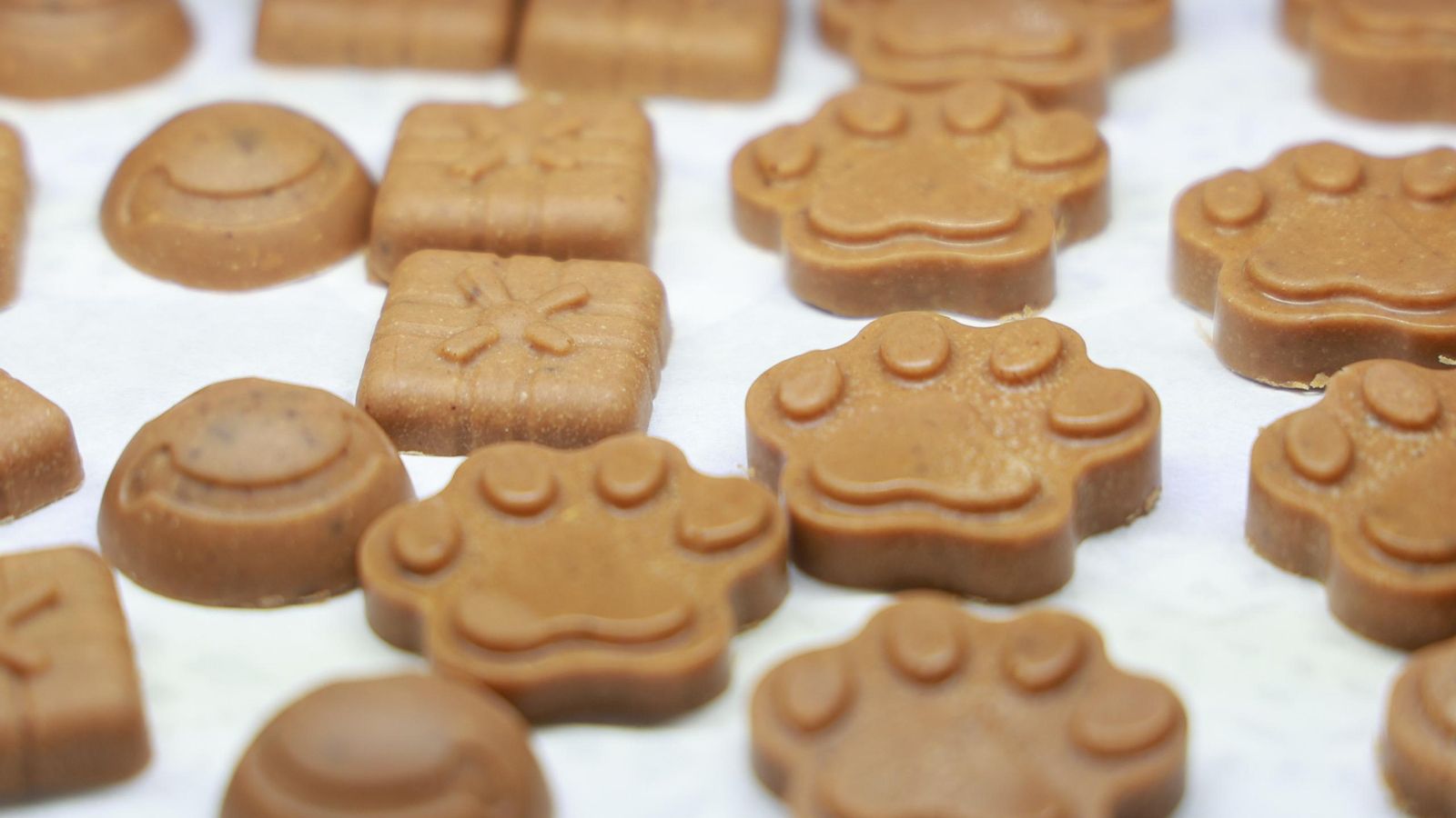 Algunos de los dulces para perros.