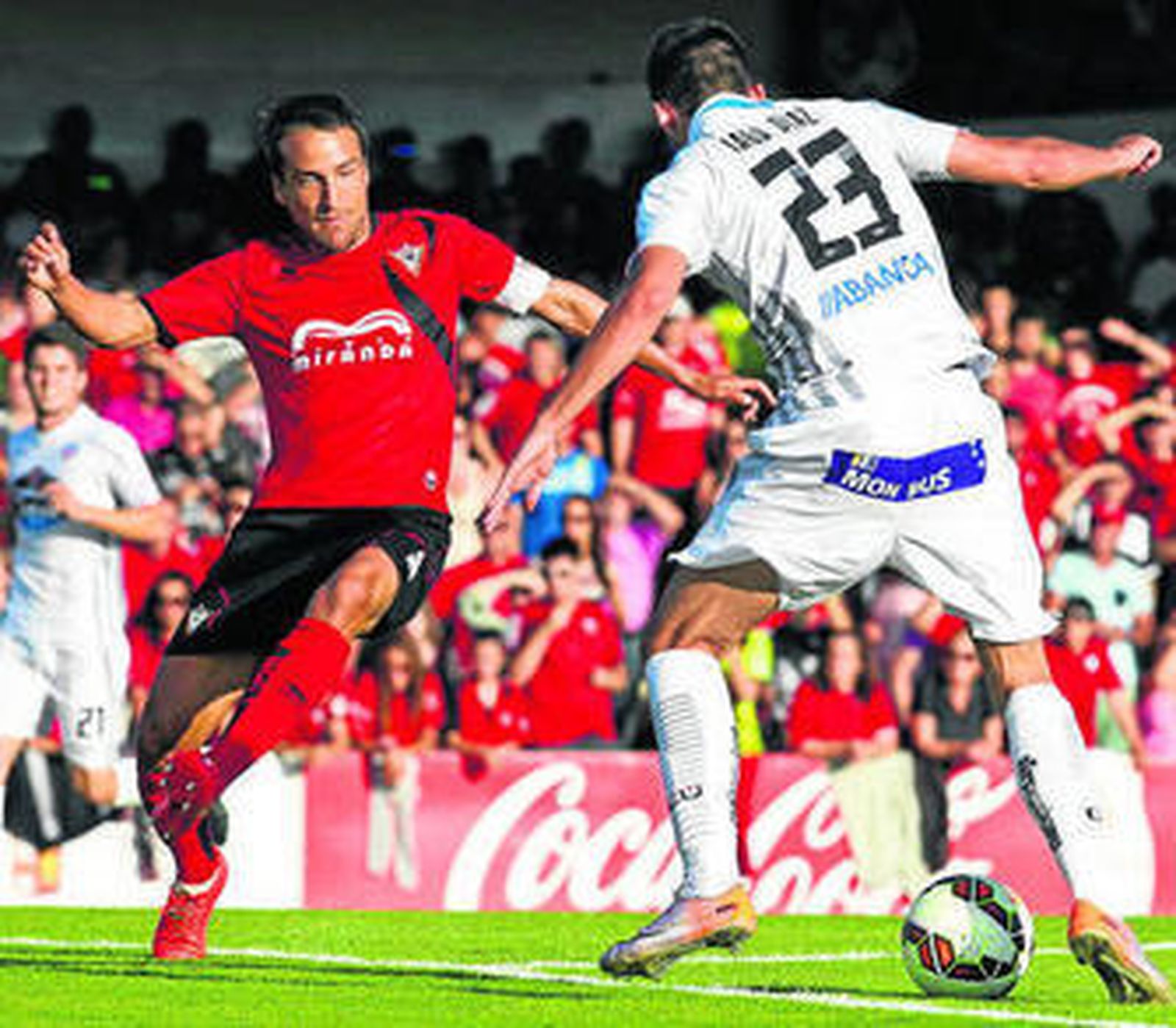El extremo del Lugo, en un partido ante el Mirandés de Copa.