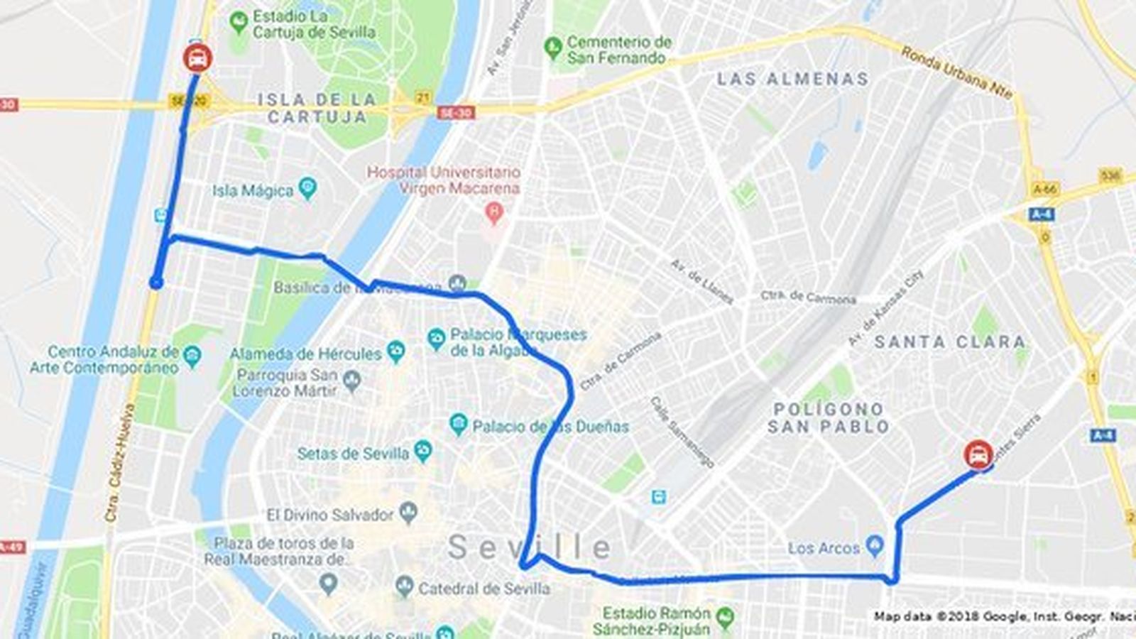 Recorrido de la manifestación del taxi