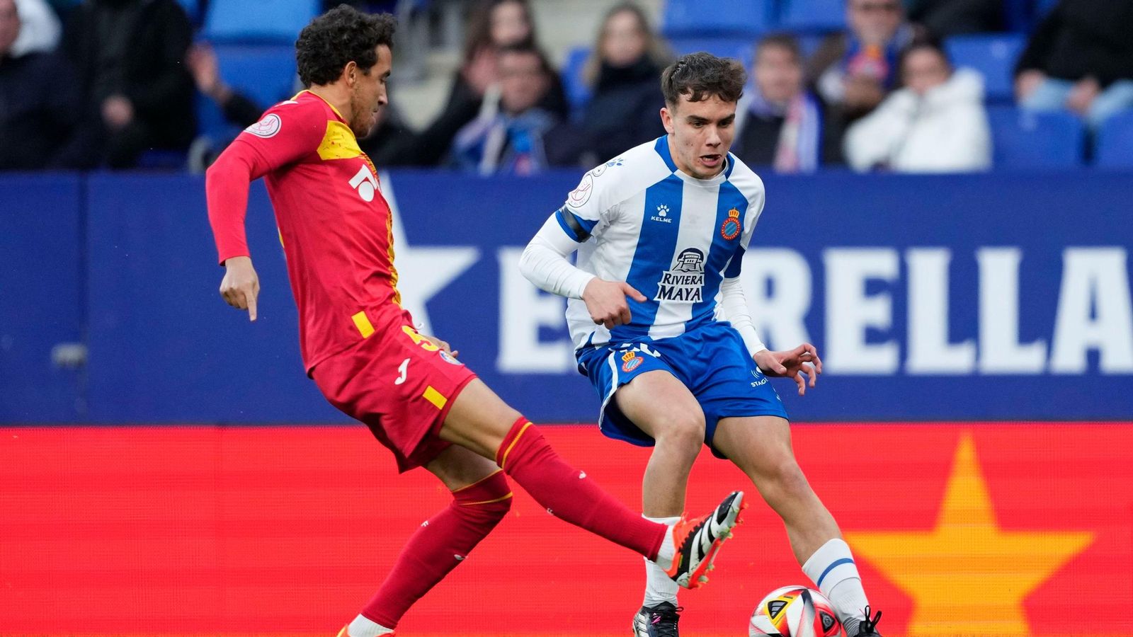 Ian Forns ante el Getafe en un encuentro de la Copa del Rey.