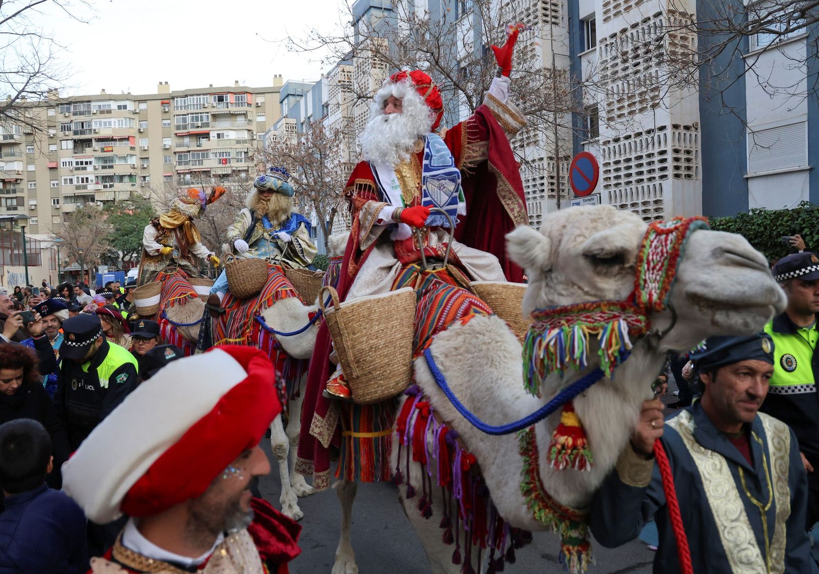 Cabalgata de los Reyes Magos en Cruz de Humilladero, Málaga.