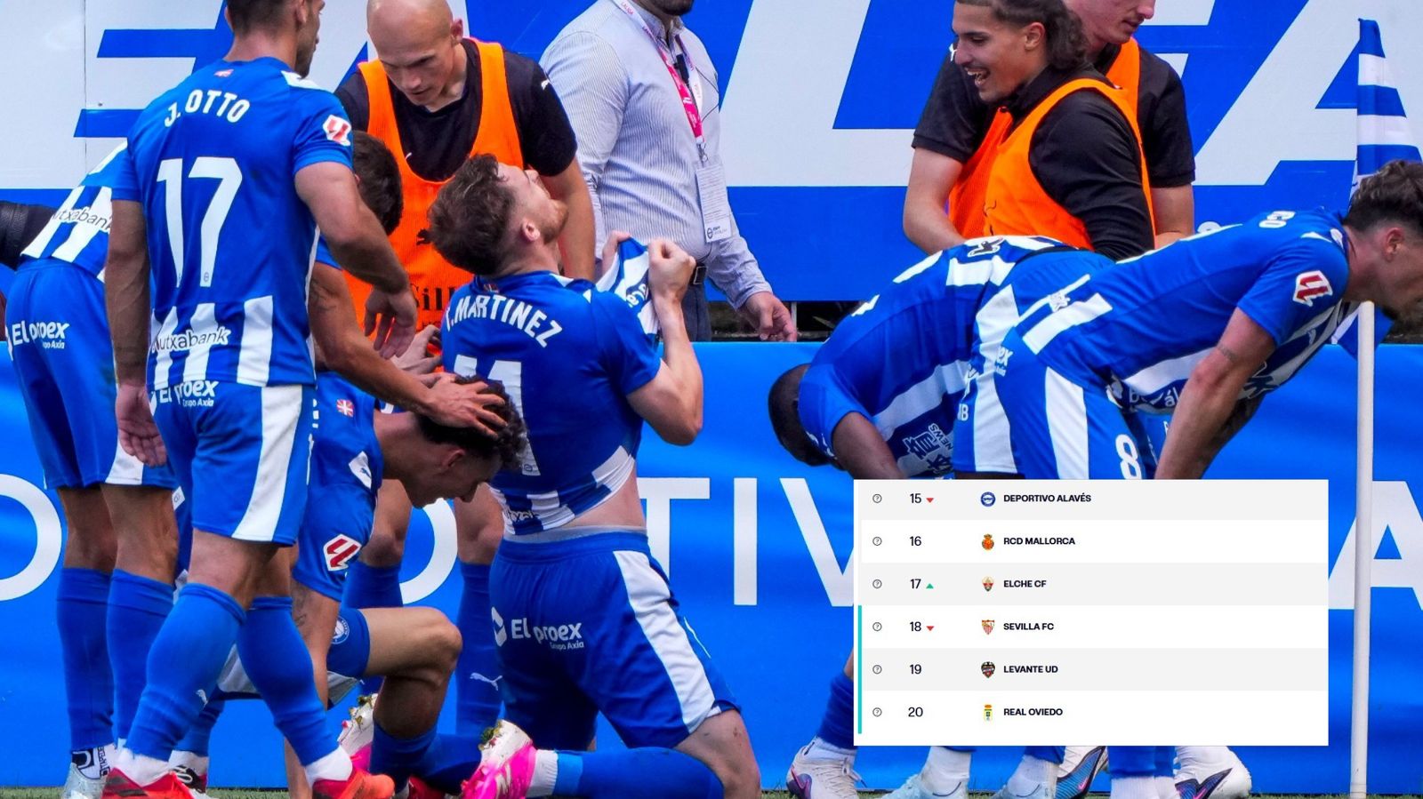 El Alavés gana al Mallorca y el Sevilla dormirá en puestos de descenso
