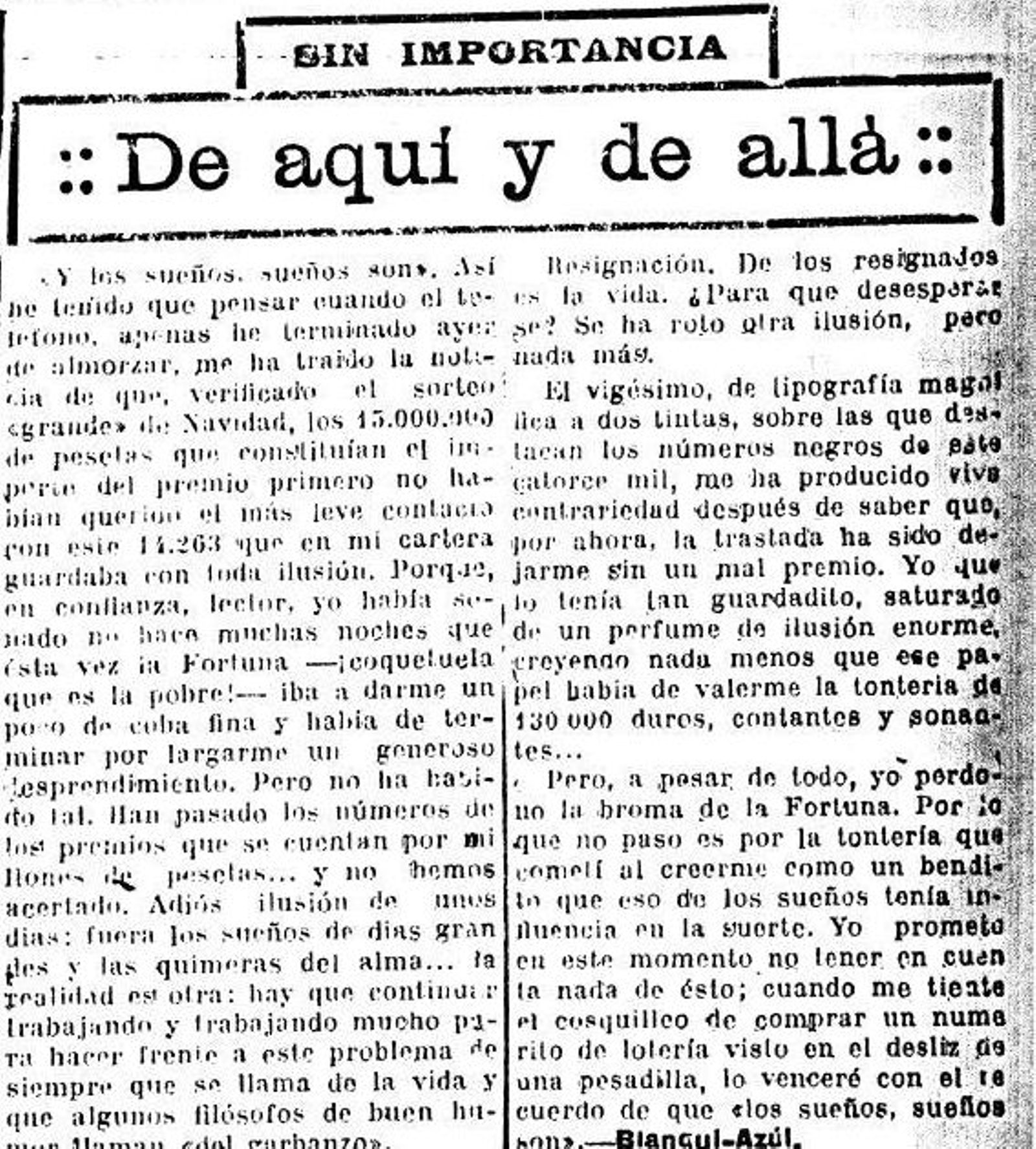 Diario de Huelva, 23 de diciembre de 1930.