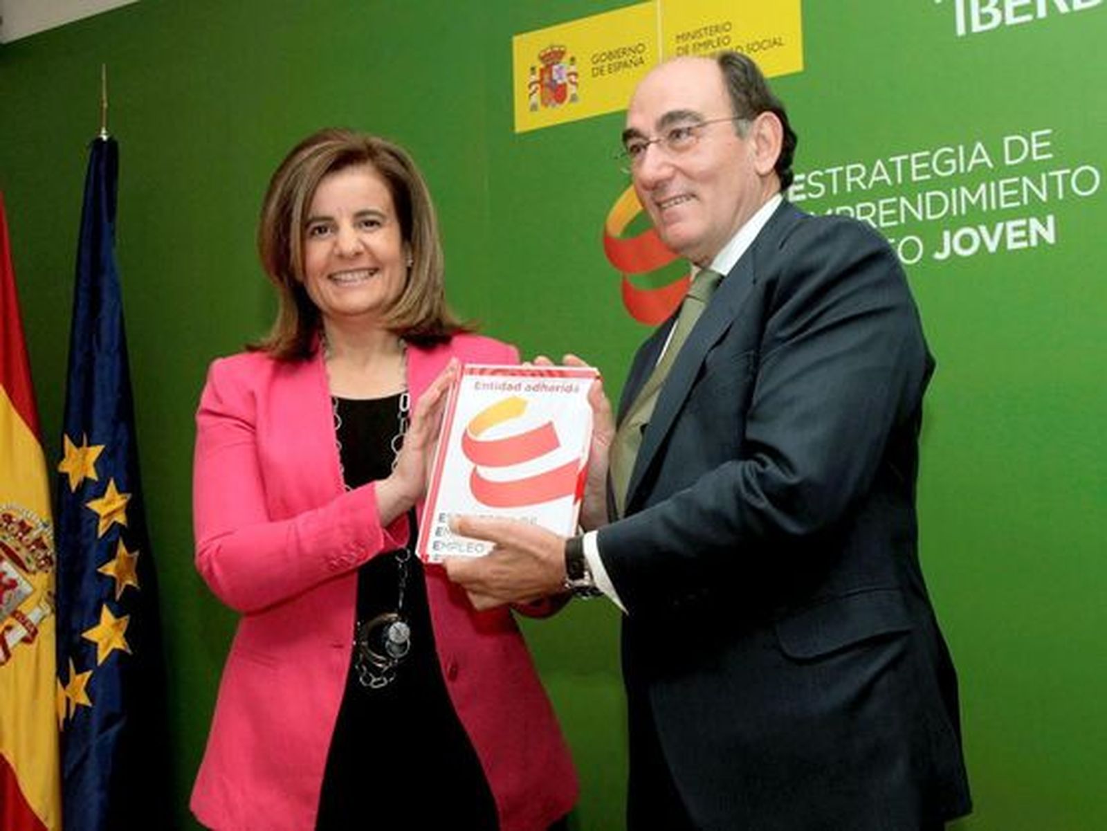 Fátima Báñez e Ignacio Galán, cuando ella era ministra de Empleo y Seguridad Social.