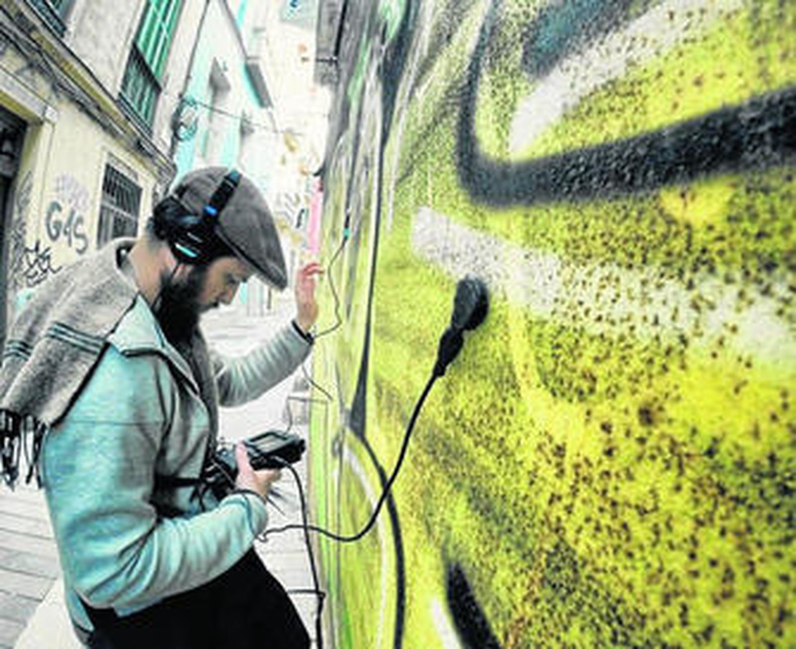 Una intervención sonora en el centro histórico de Málaga.