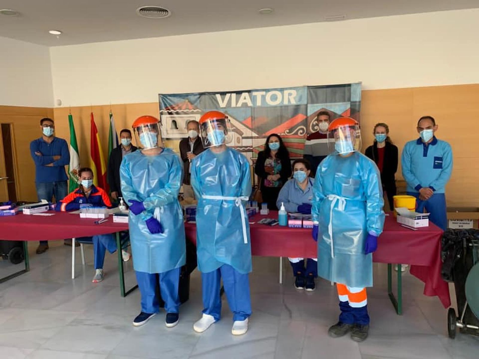 Cribado de test de antígenos realizado este jueves en Viator.