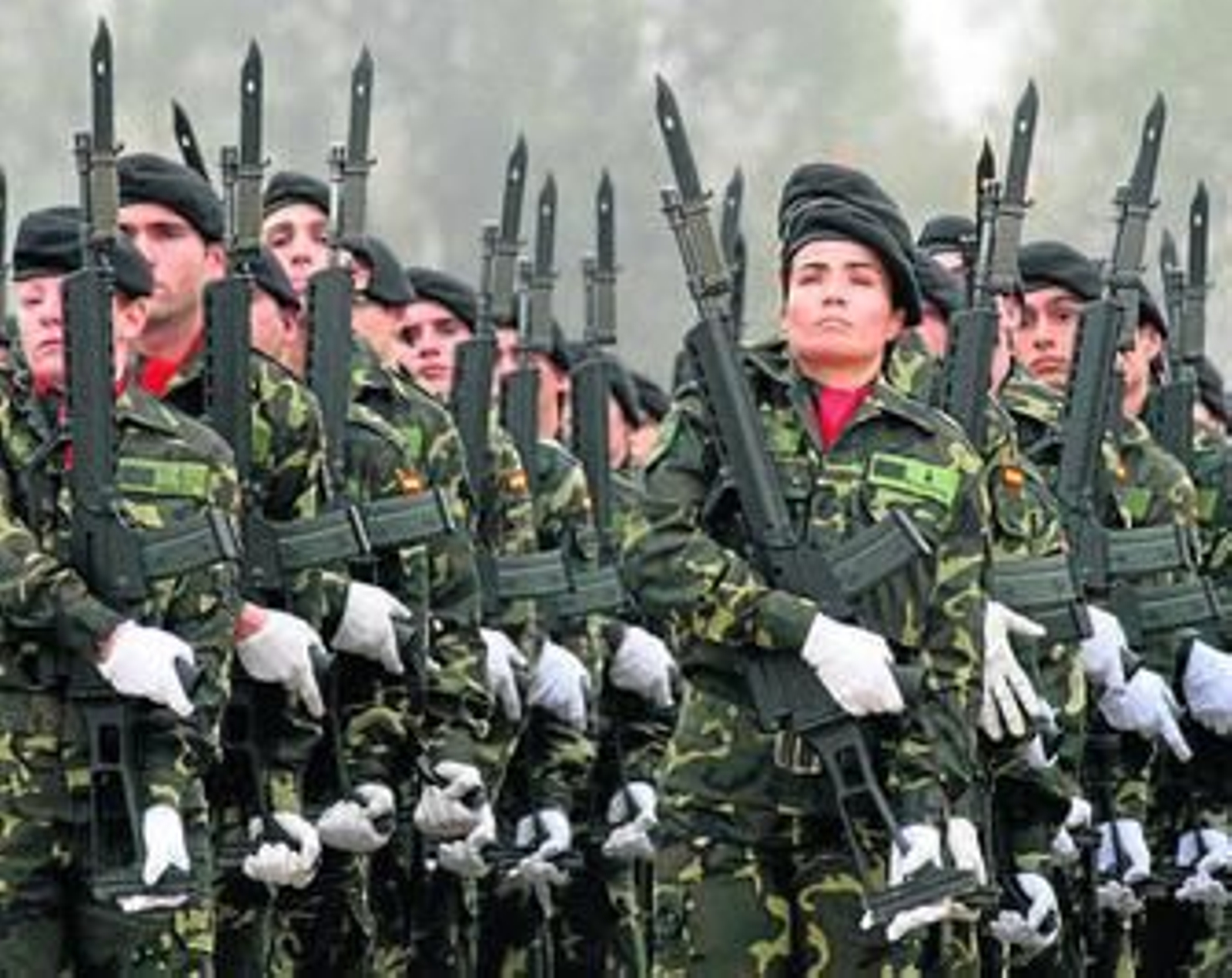 Una compañía durante una parada militar.