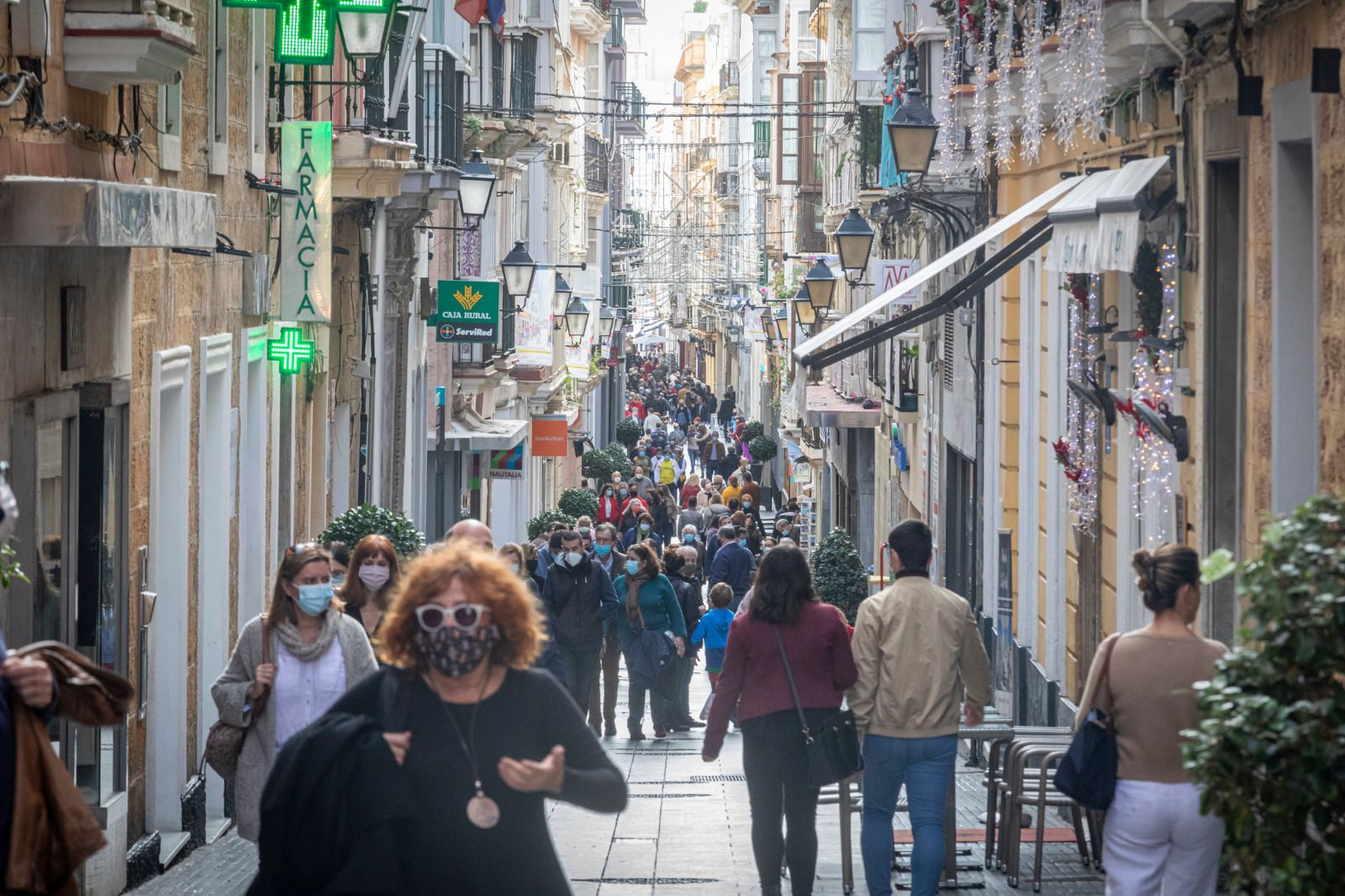 Compras en el centro de Cádiz, el pasado fin de semana