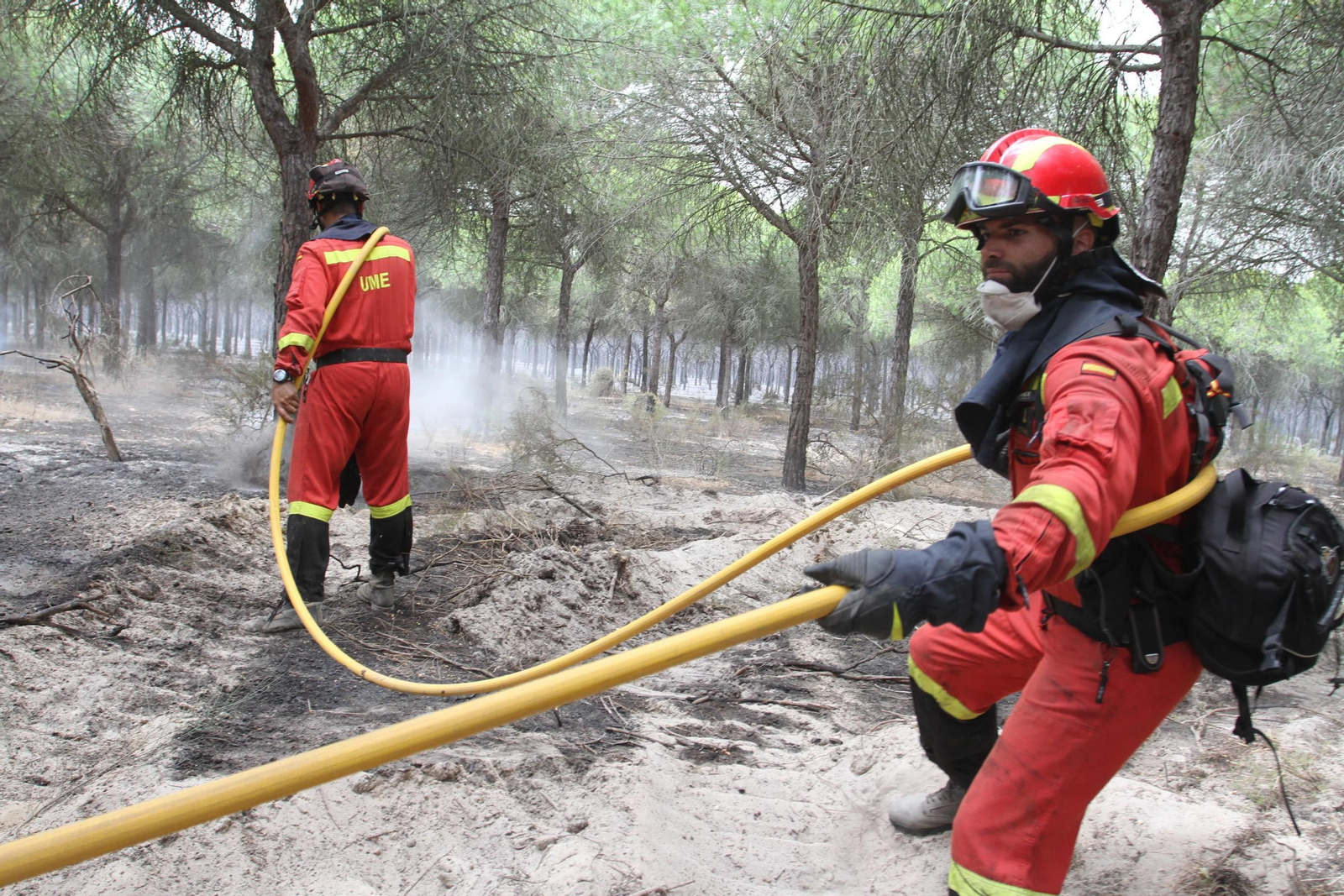 Las imágenes del incendio en Moguer y Mazagón