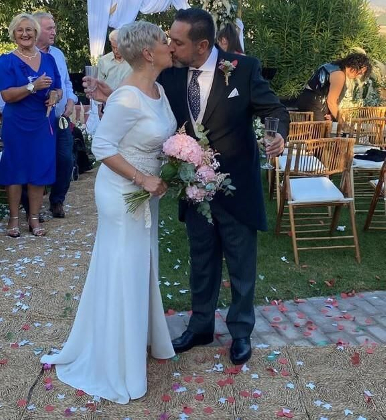 Katya Fernández y Miguel Ángel García durante el enlace.