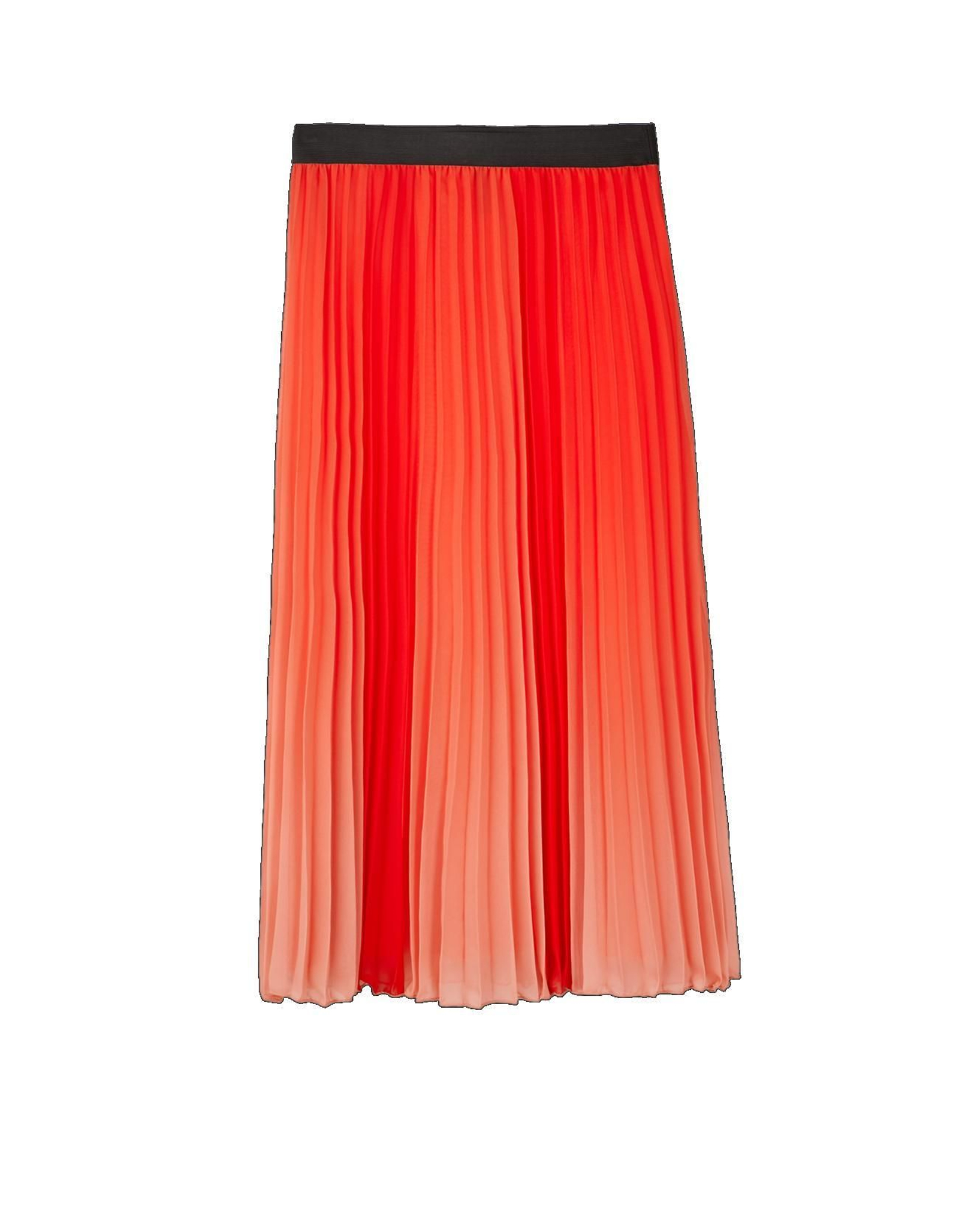 Falda plisada efecto degradado, de Stradivarius.
