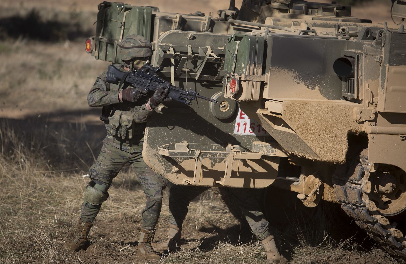 Maniobras del Ejército con destino a Letonia en Cerro Muriano