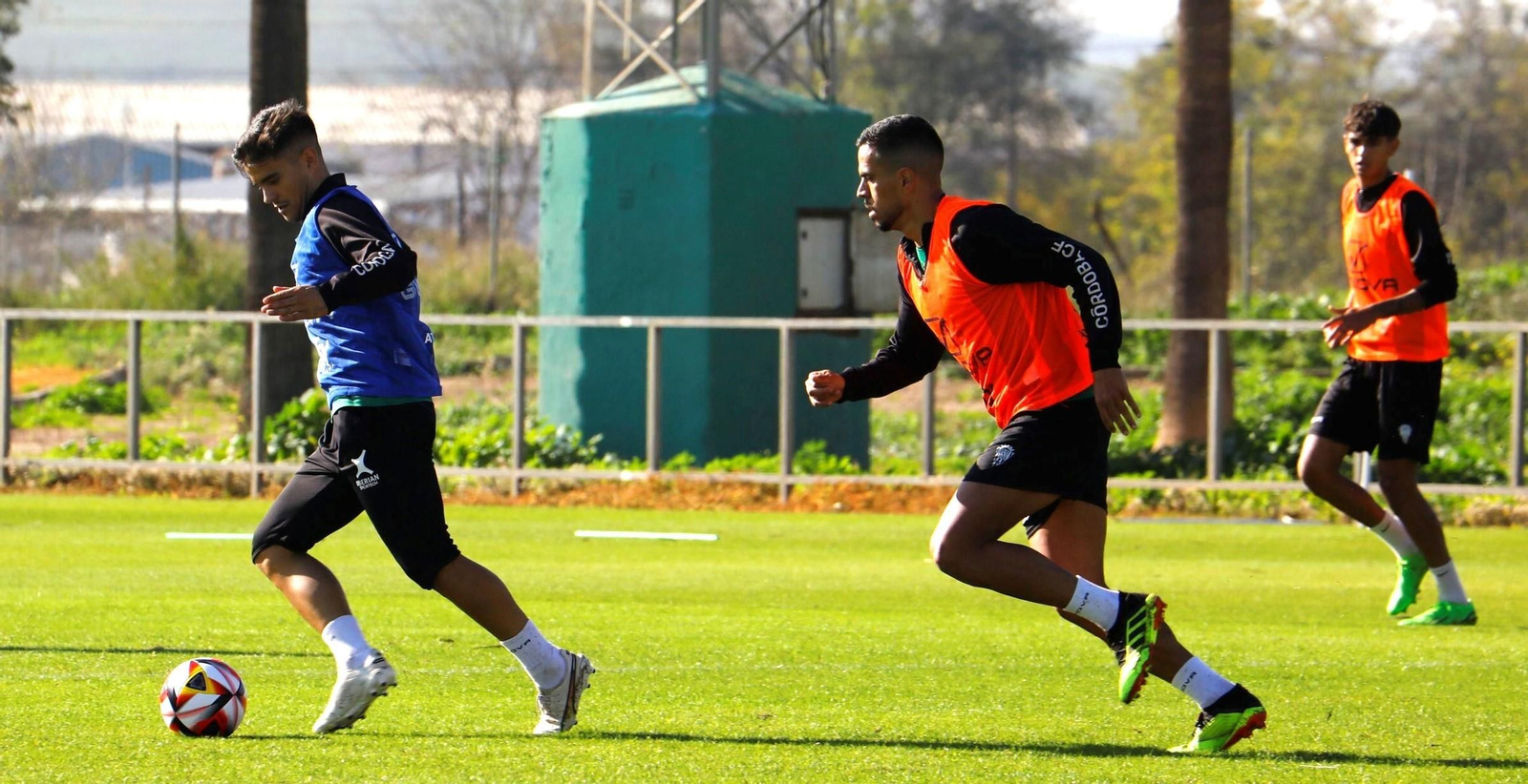 Kuki Zalazar conduce el balón en el último entrenamiento del Córdoba CF. Kuki Zalazar conduce el balón en el último entrenamiento del Córdoba CF.