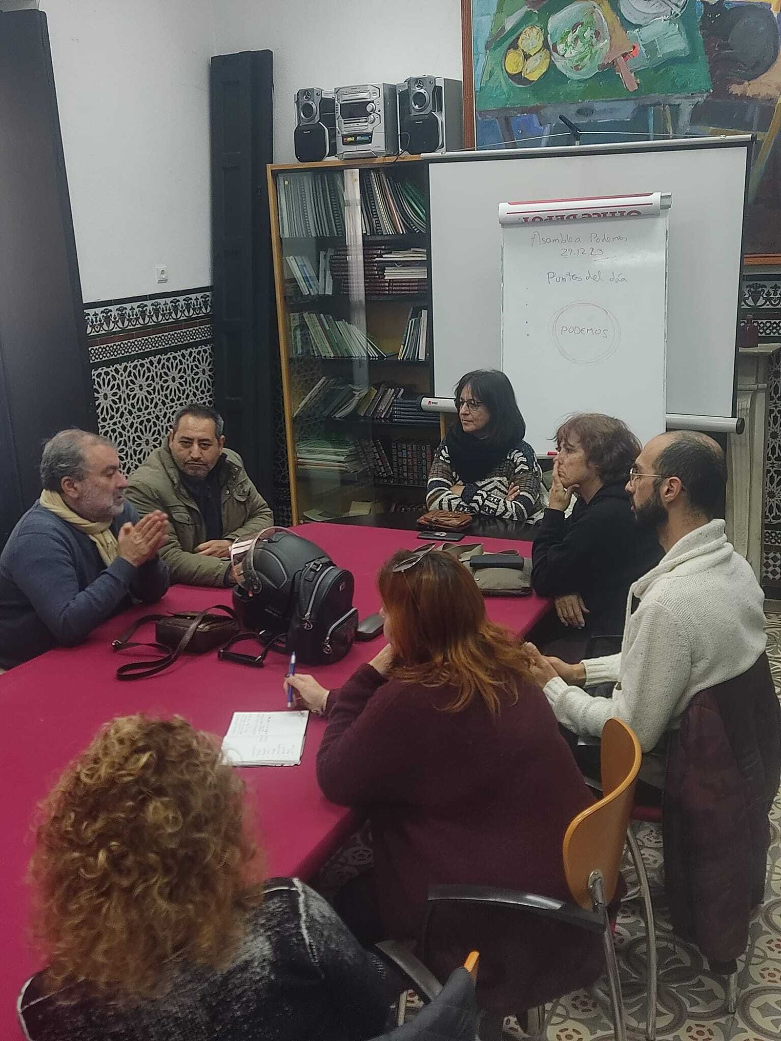 Una asamblea de Podemos Puerto Real, el pasado diciembre