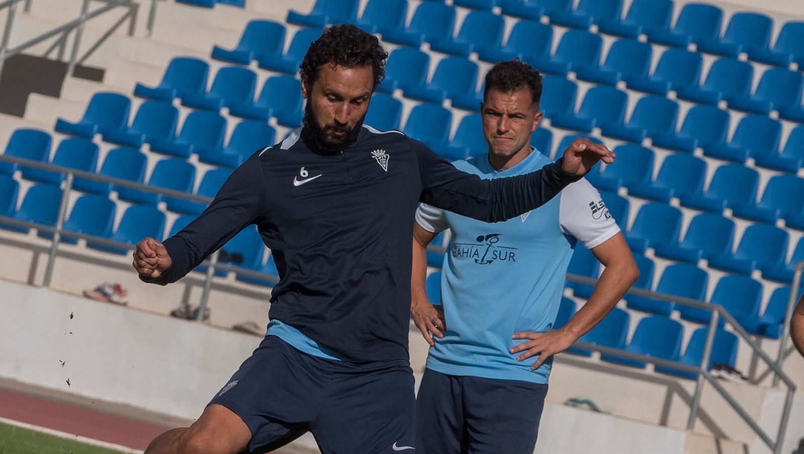 Germán y Airam Cabrera en un entrenamiento.