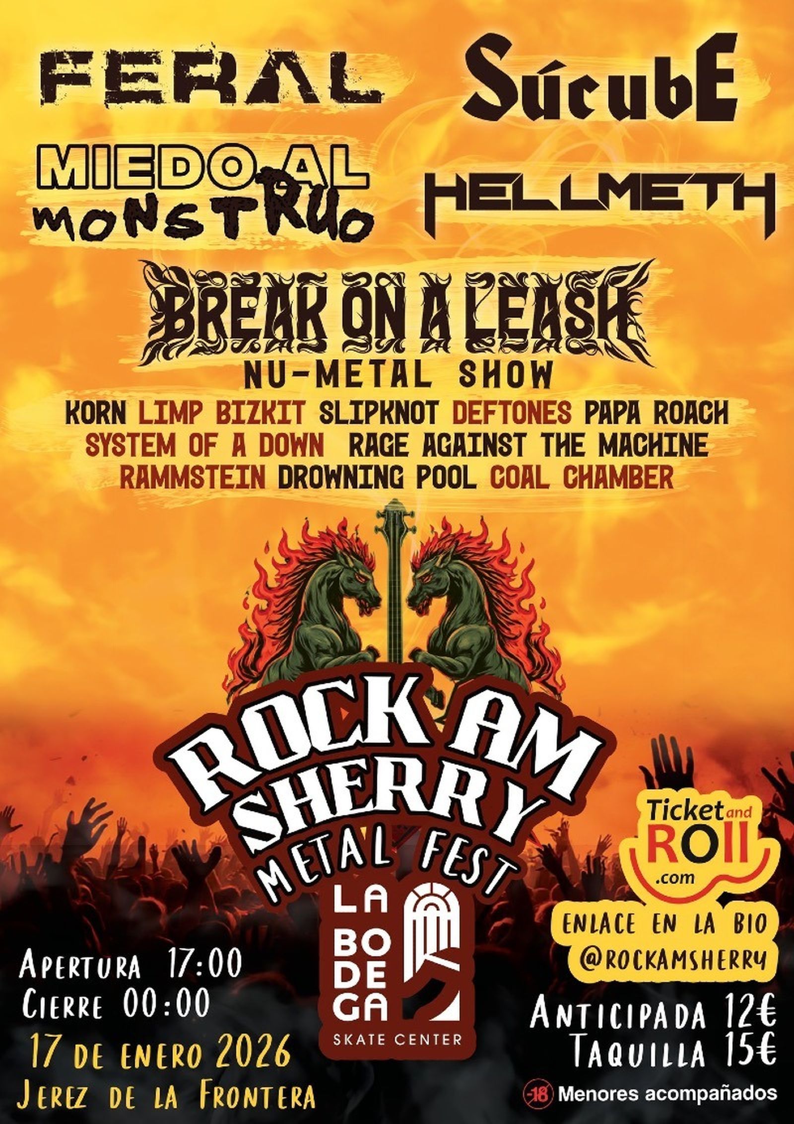 Cartel del primer Rock AM Sherry 2026 que se celebra en Jerez de la Frontera