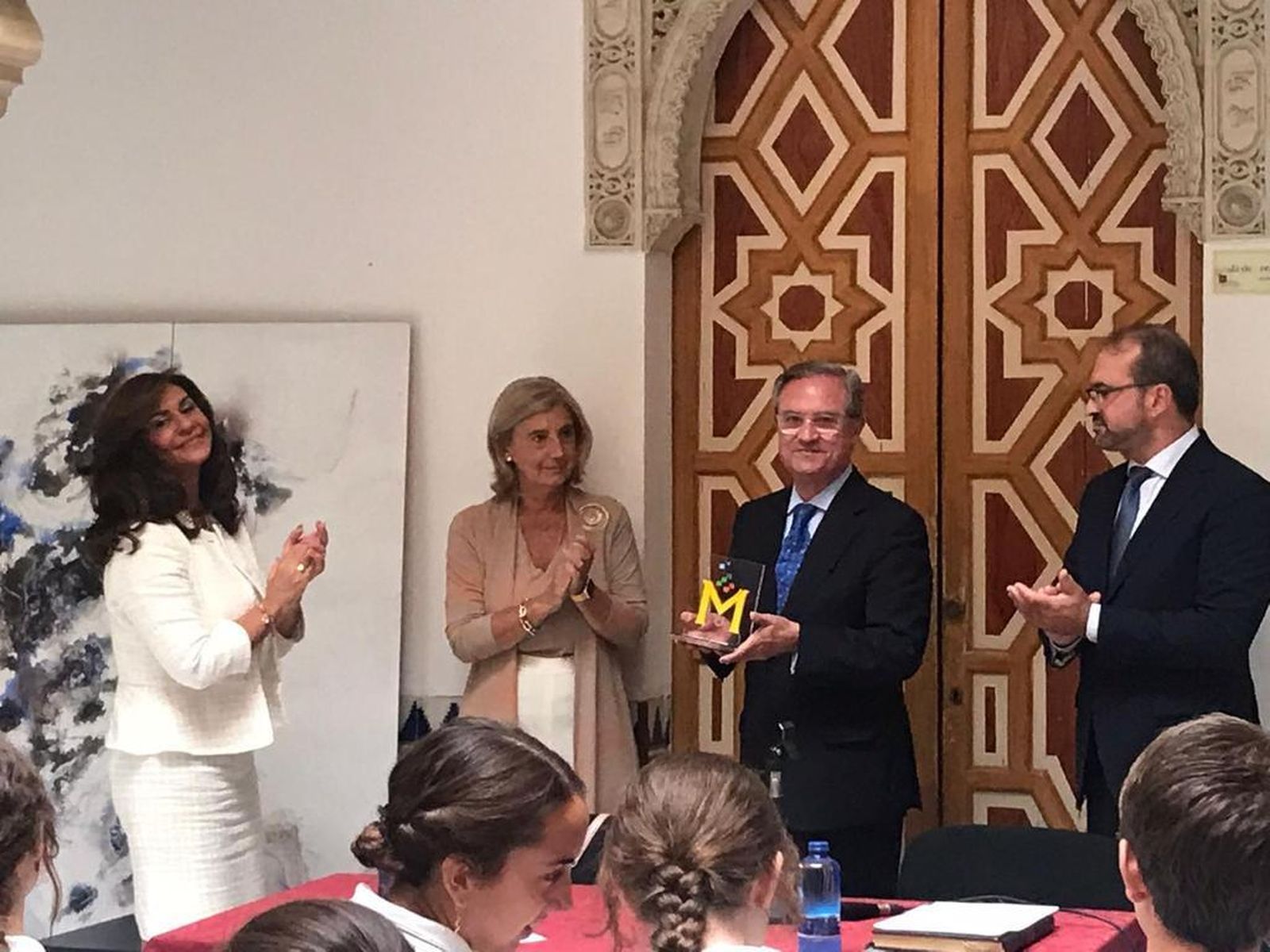 Ana María Orellana y Juan Salido, junto a Elena Aguilar y Francisco Marín.