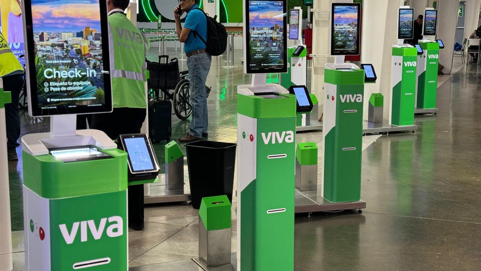 El kiosko de Iboardings en un aeropuerto de México El kiosko de Iboardings en un aeropuerto de México