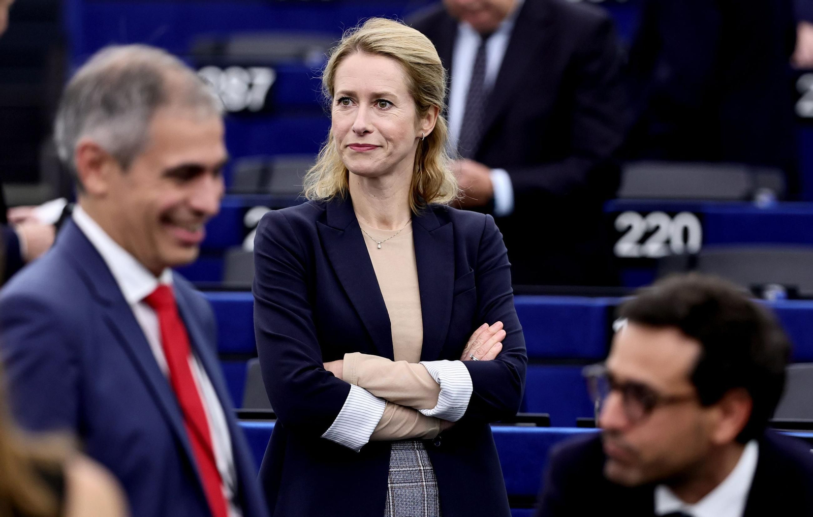 La alta representante de la Unión Europea, Kaja Kallas, en la sede del Parlamento Europeo de Estrasburgo.