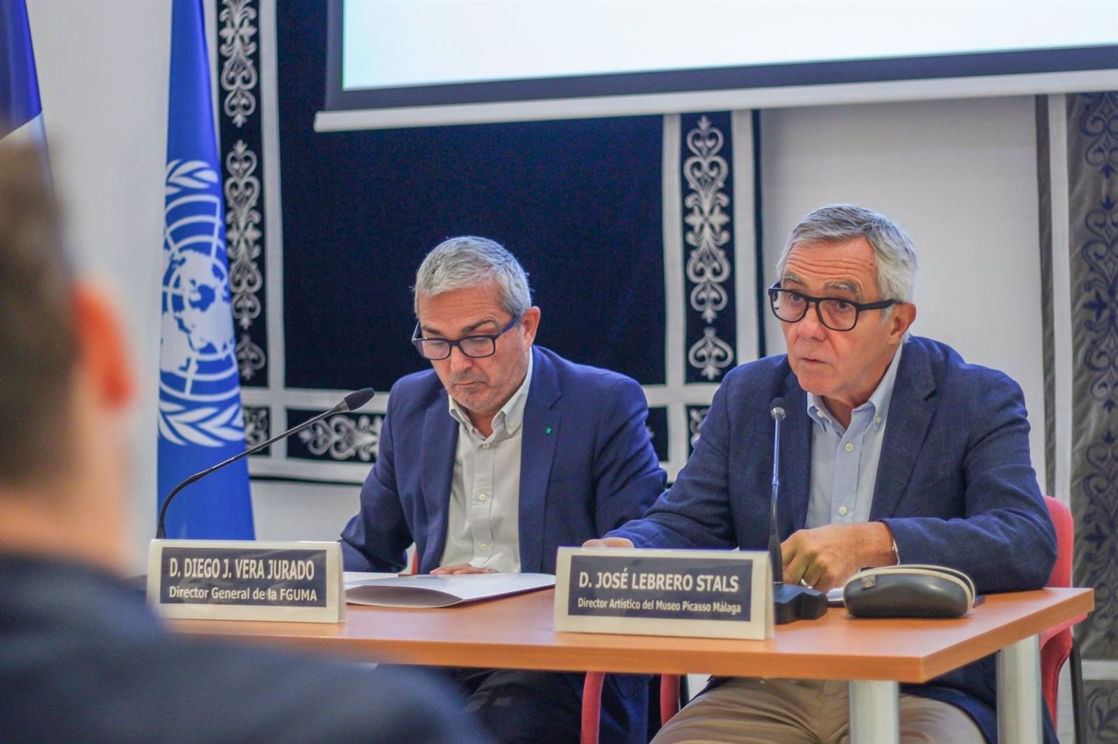 Diego Vera, director de la Fguma, y José Lebrero, director artístico del Museo Picasso Málaga, durante la presentación.
