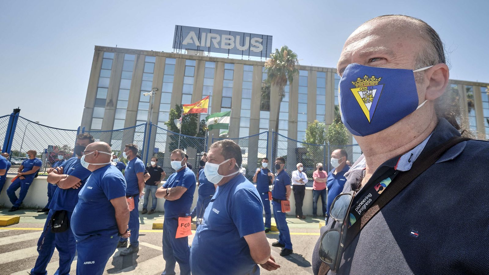 Manifestación en la planta de Puerto Real, una de las más afectadas por el recorte