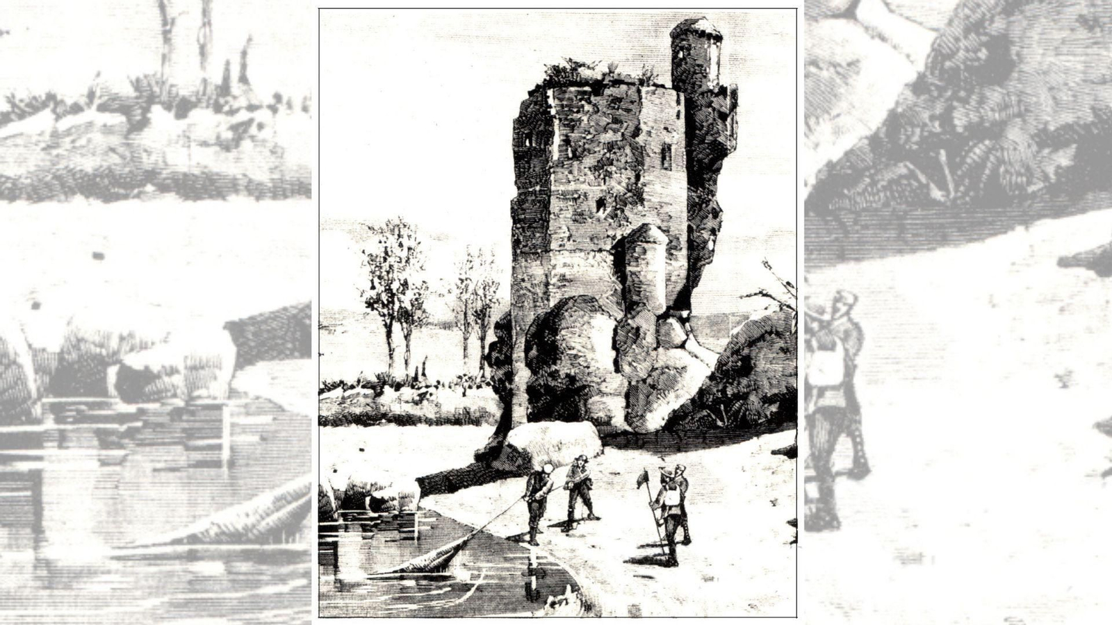 La llamada Torre del Espolón, resto de la muralla meriní, que estuvo en pie en la antigua playa del Chorruelo hasta el año 1906.