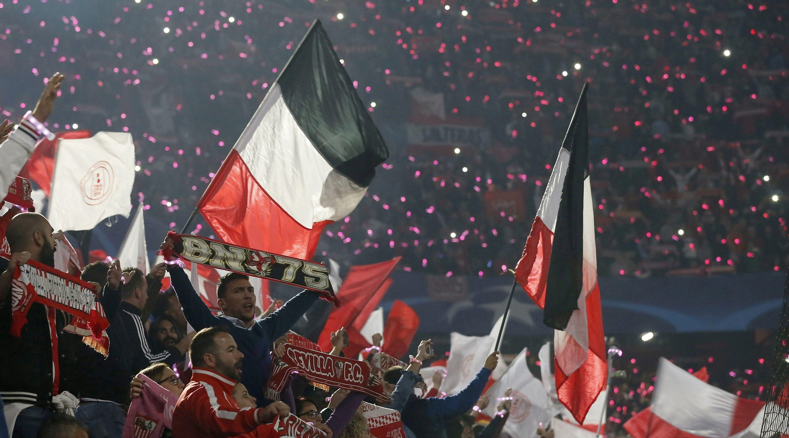 Imagen del graderío del Sevilla durante un partido reciente.