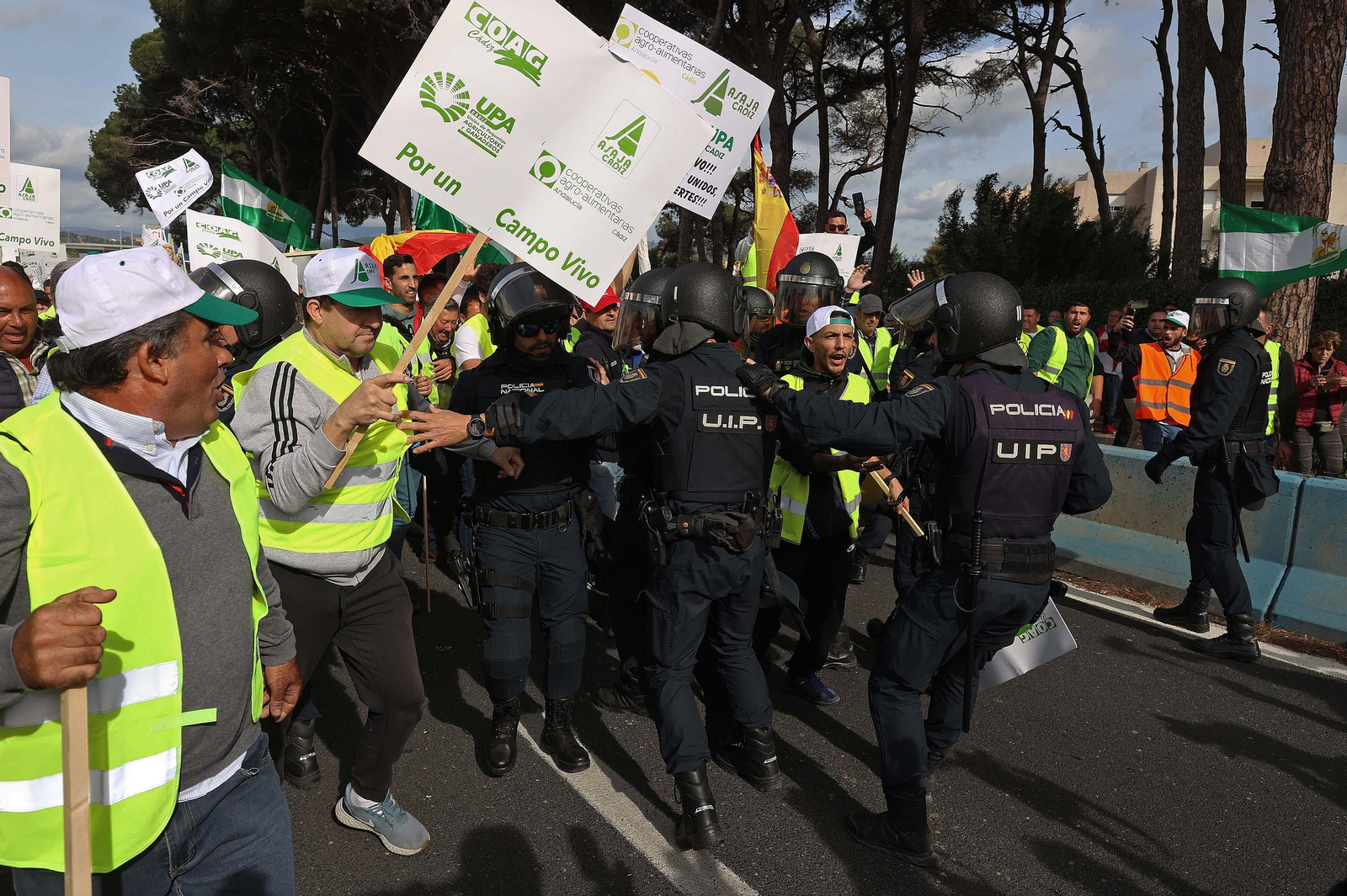 Imágenes de las protestas de los agricultores en Algeciras