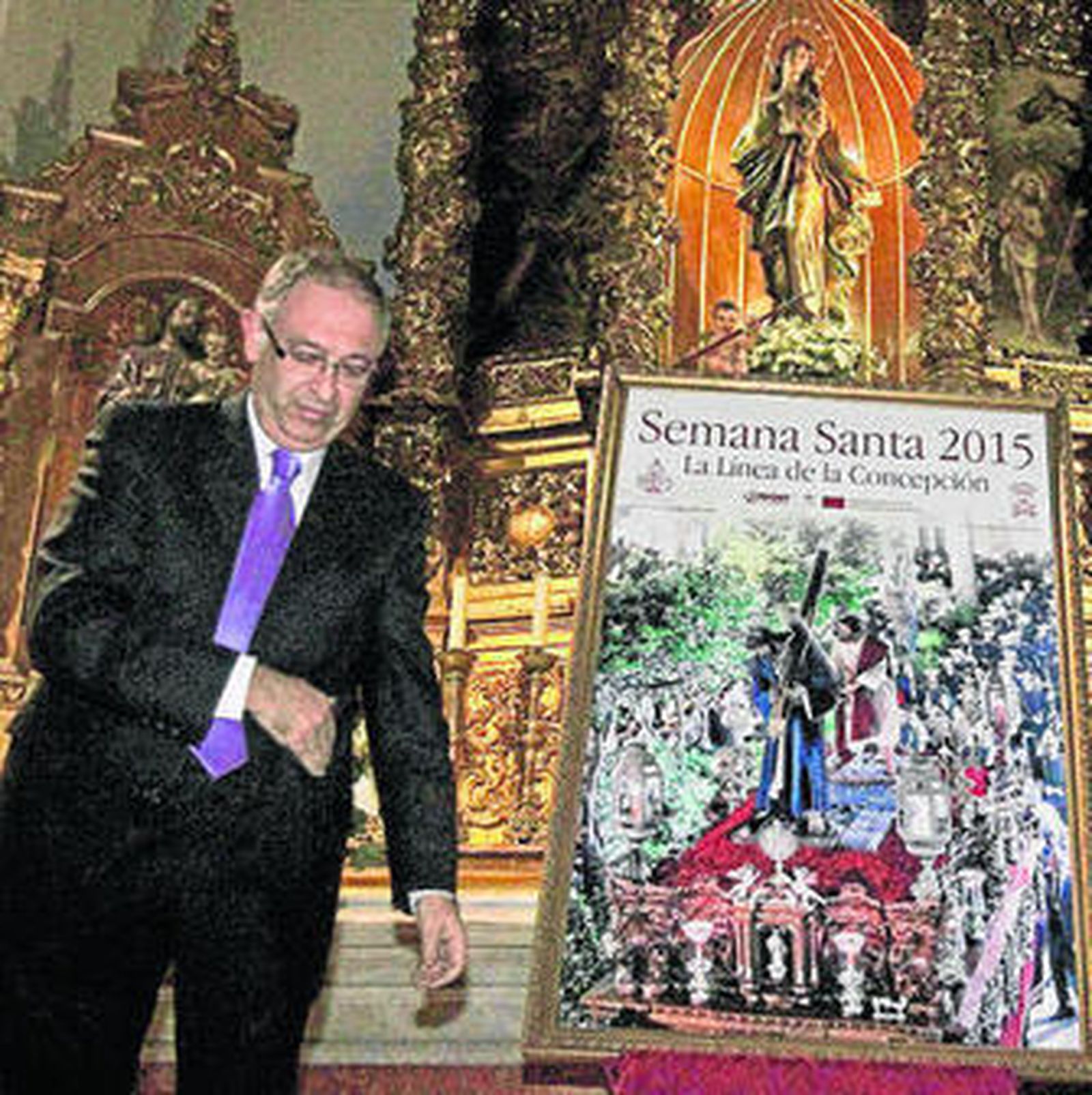 Un momento del acto de presentación del cartel, anoche en el santuario.