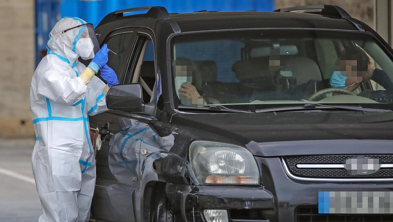 Autocovid del hospital de Jerez, días atrás.