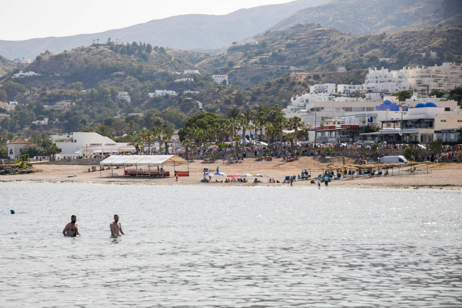 La carrera de cintas y la exhibición de caballos de los Moros y Cristianos de Mojácar, en imágenes