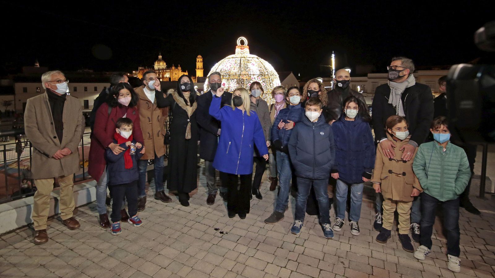 Mamen Sánchez, ayer en la inauguración de la bola navideña de la plaza Belén.