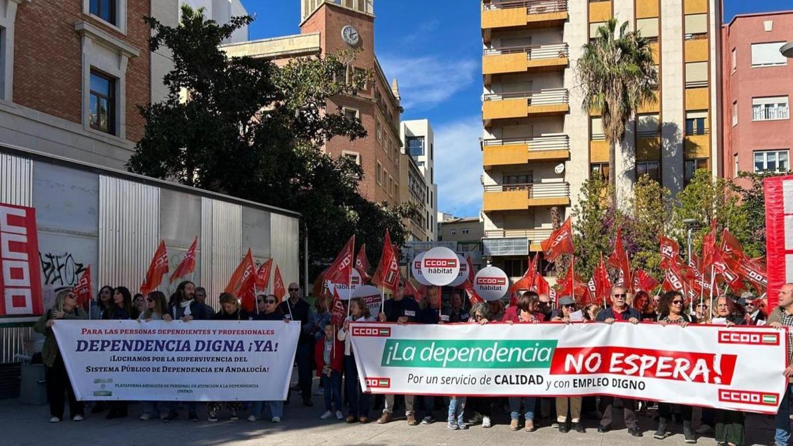 Concentración en la Plaza de la Constitución por la situación el Sistema Público de Dependencia de Andalucía.