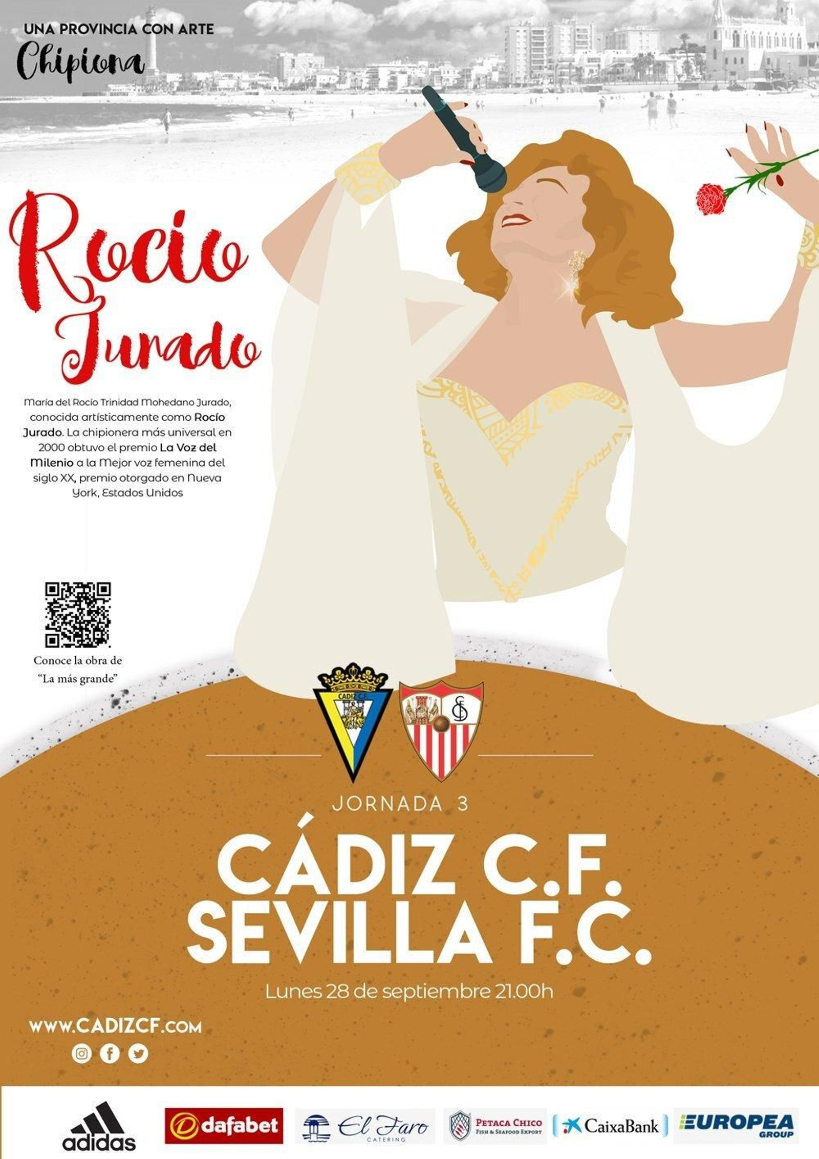 Extracto del cartel del partido Cádiz-Sevilla.